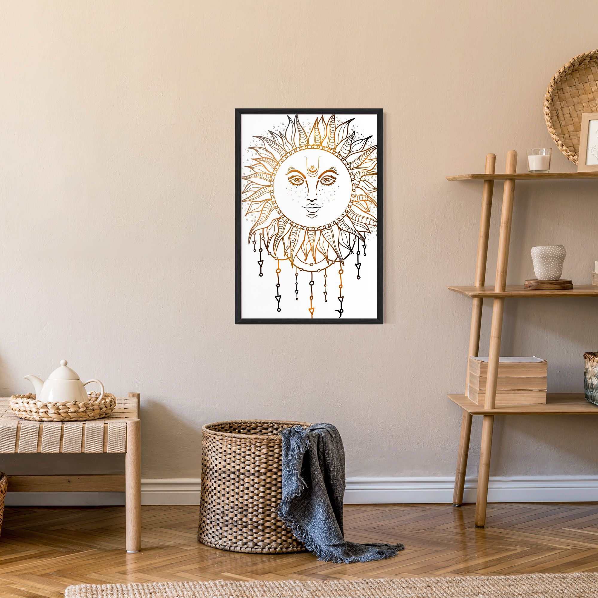 Gold Sun Face mockup 9