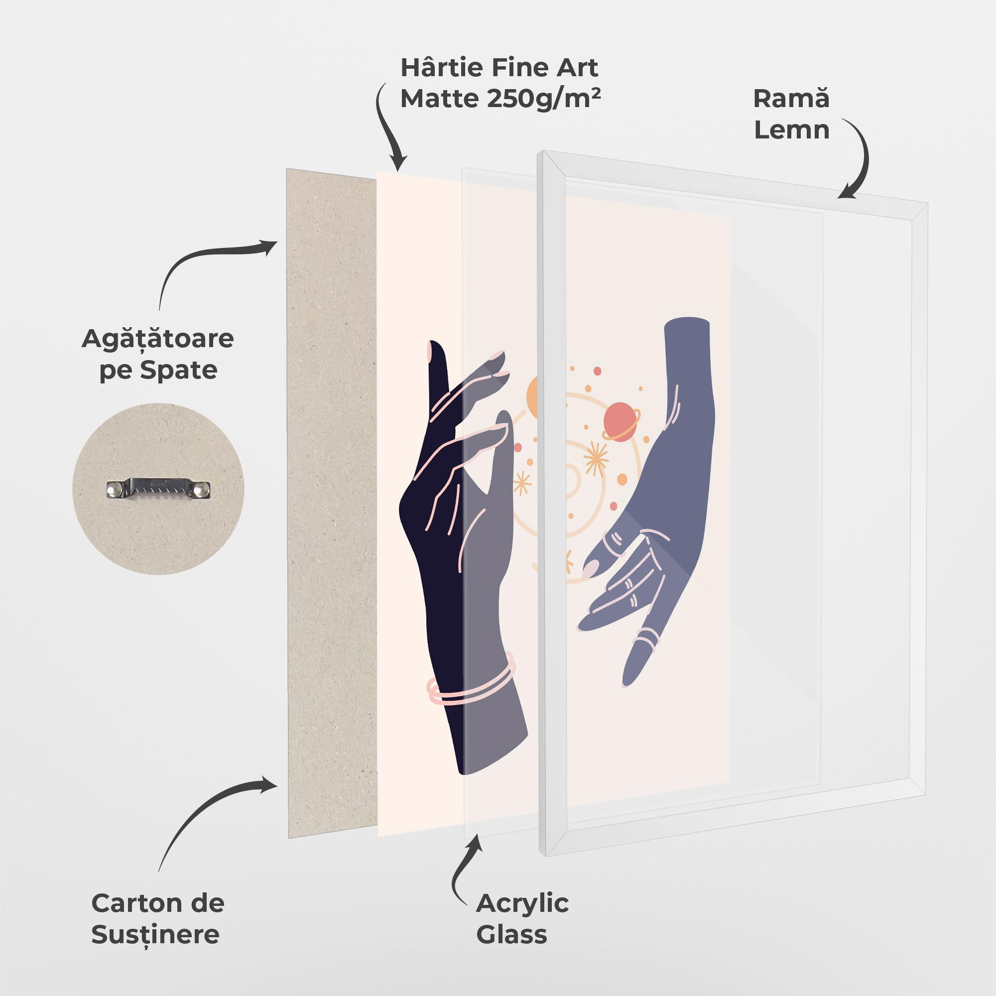 Poster Înrămat Magic Purple Hands mockup 1