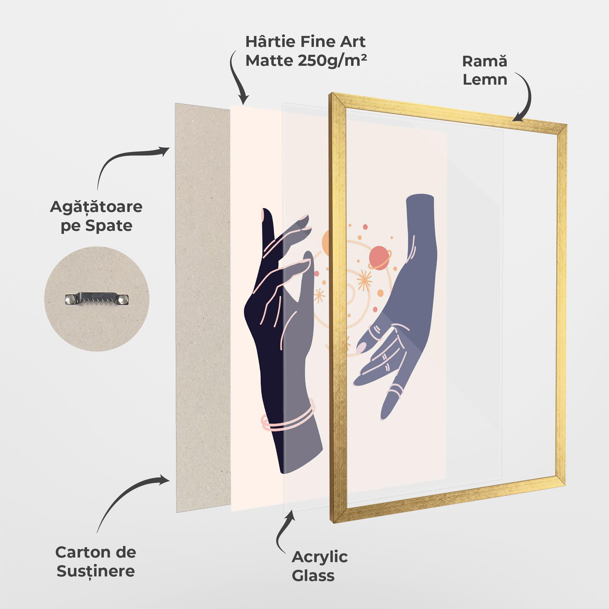 Poster Înrămat Magic Purple Hands mockup 1