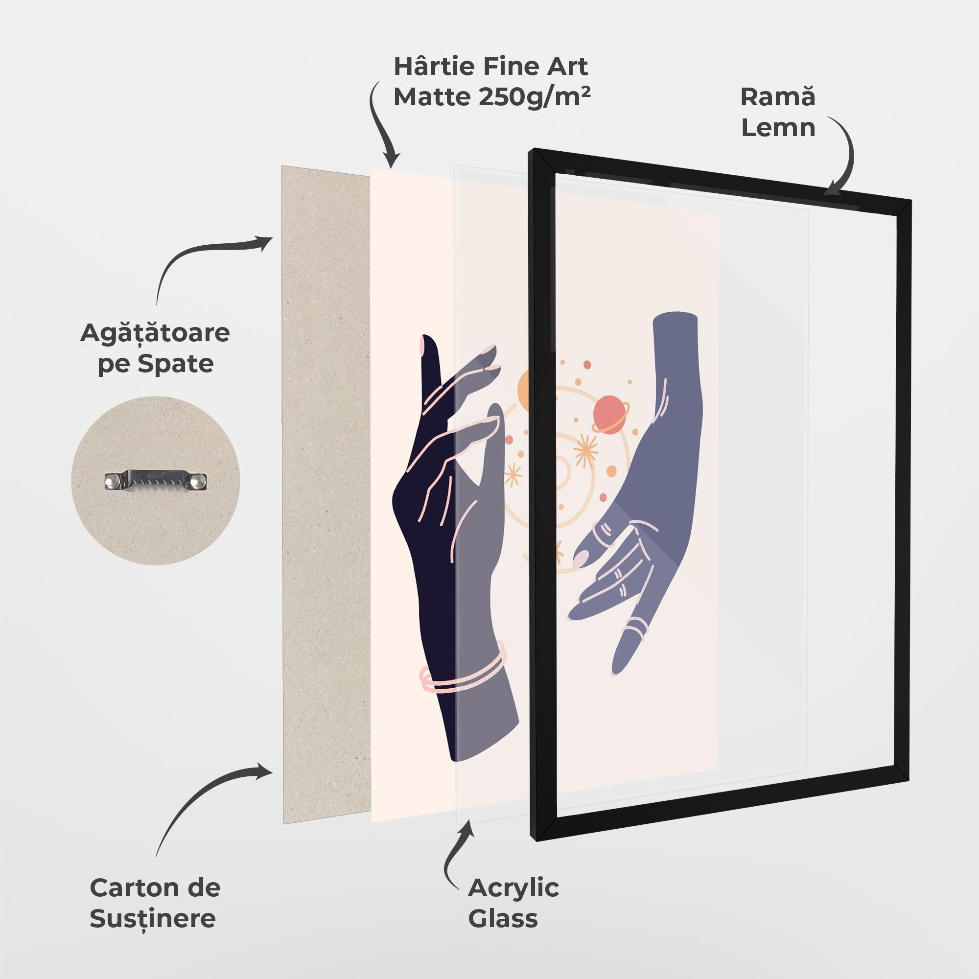 Poster Înrămat Magic Purple Hands mockup 1