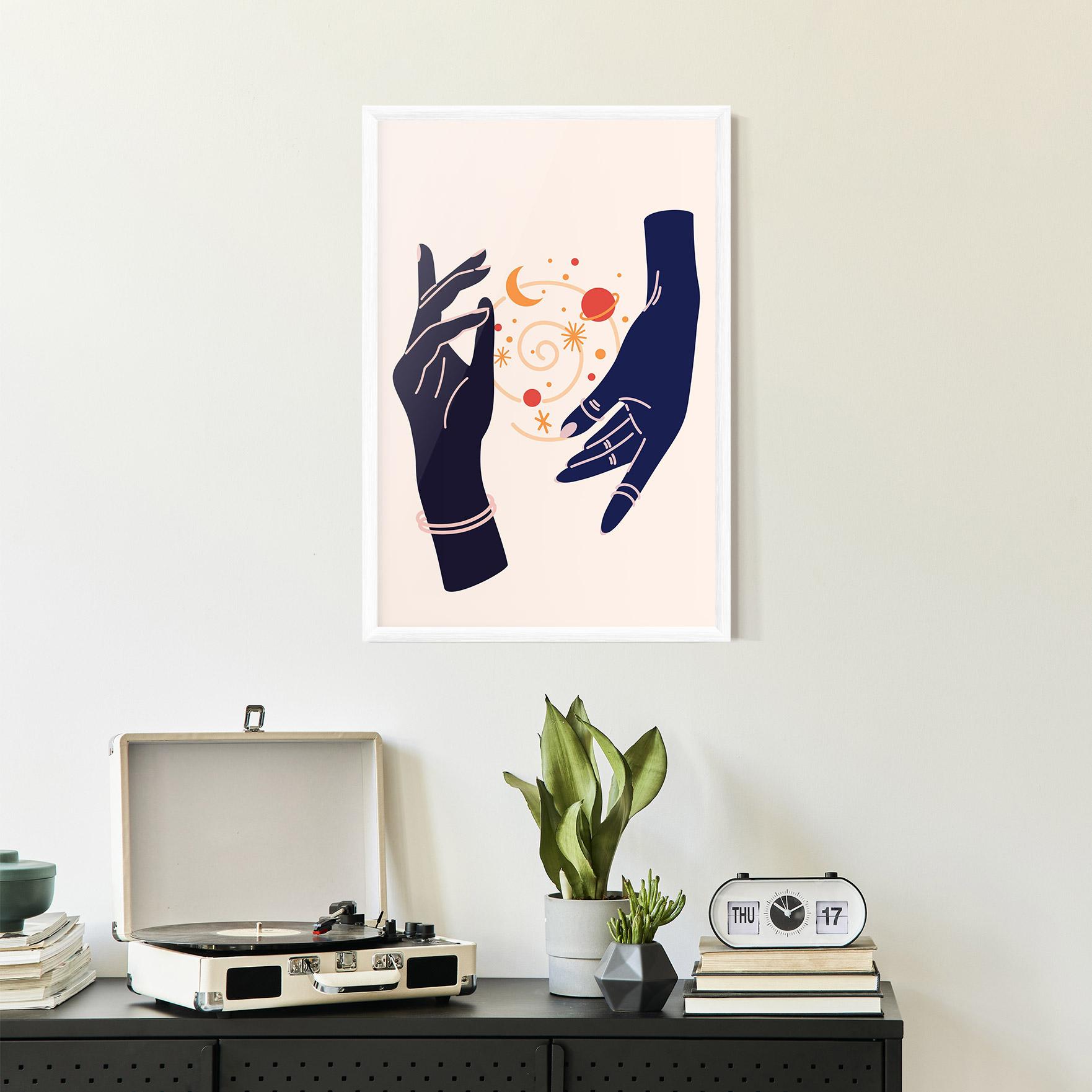 Poster Înrămat Magic Purple Hands mockup 2