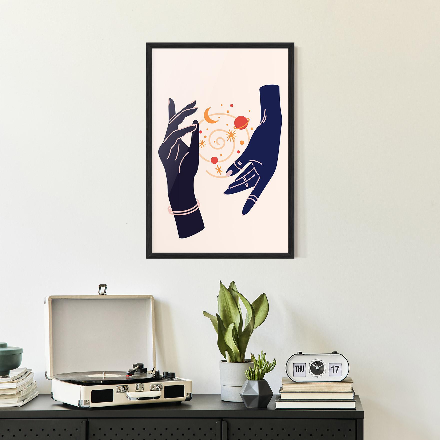 Poster Înrămat Magic Purple Hands mockup 2