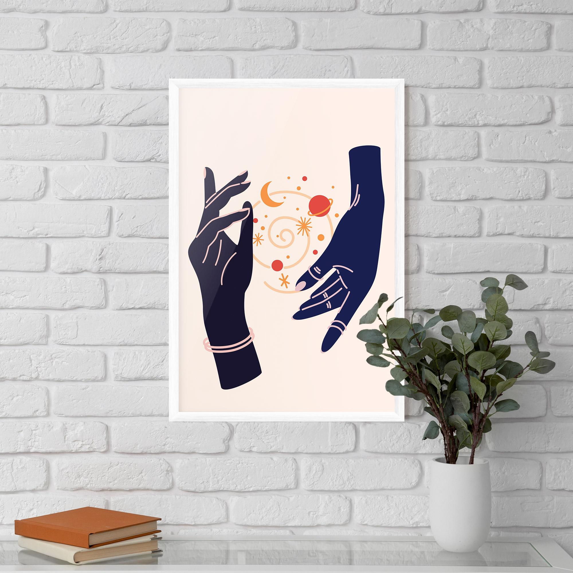 Poster Înrămat Magic Purple Hands mockup 5