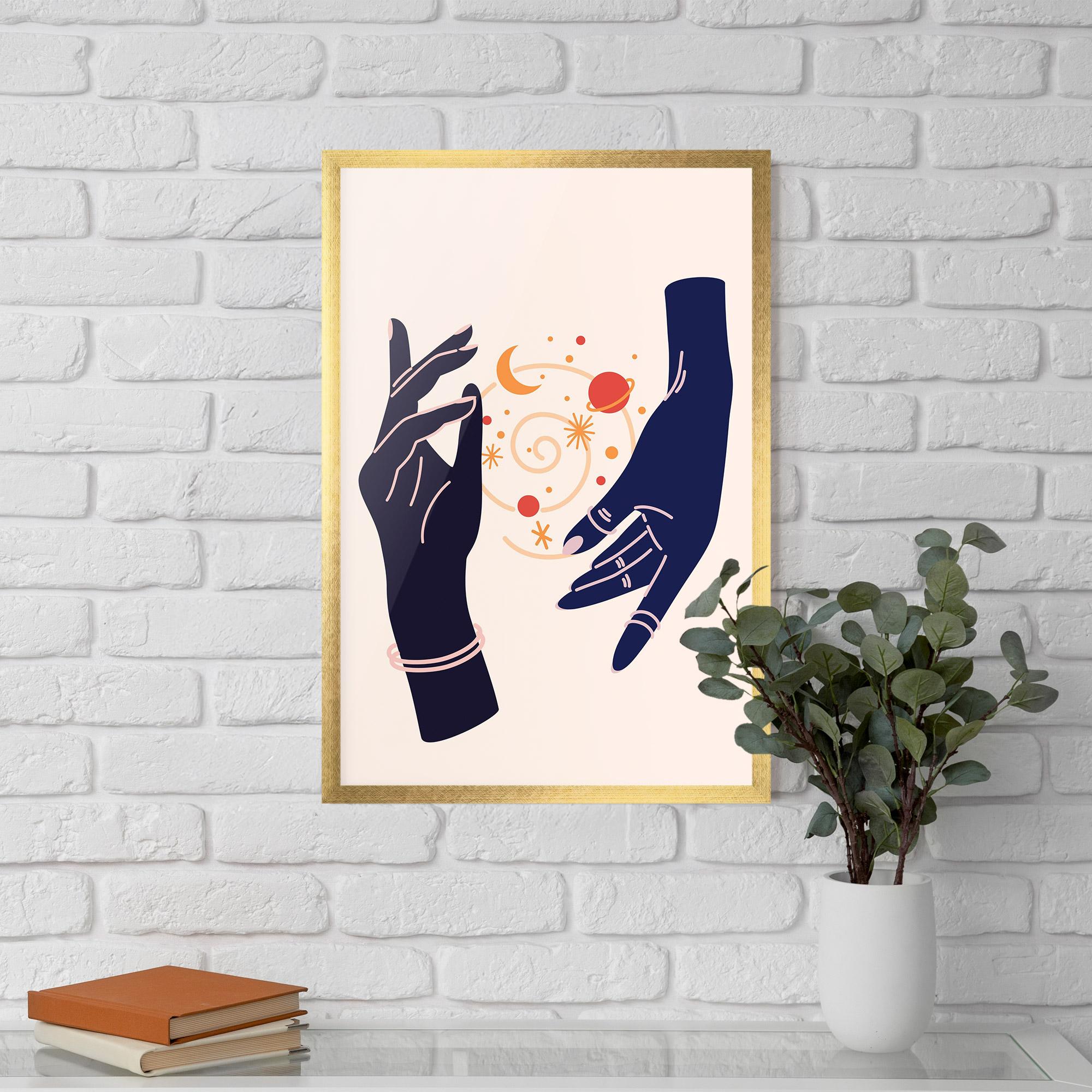 Poster Înrămat Magic Purple Hands mockup 5