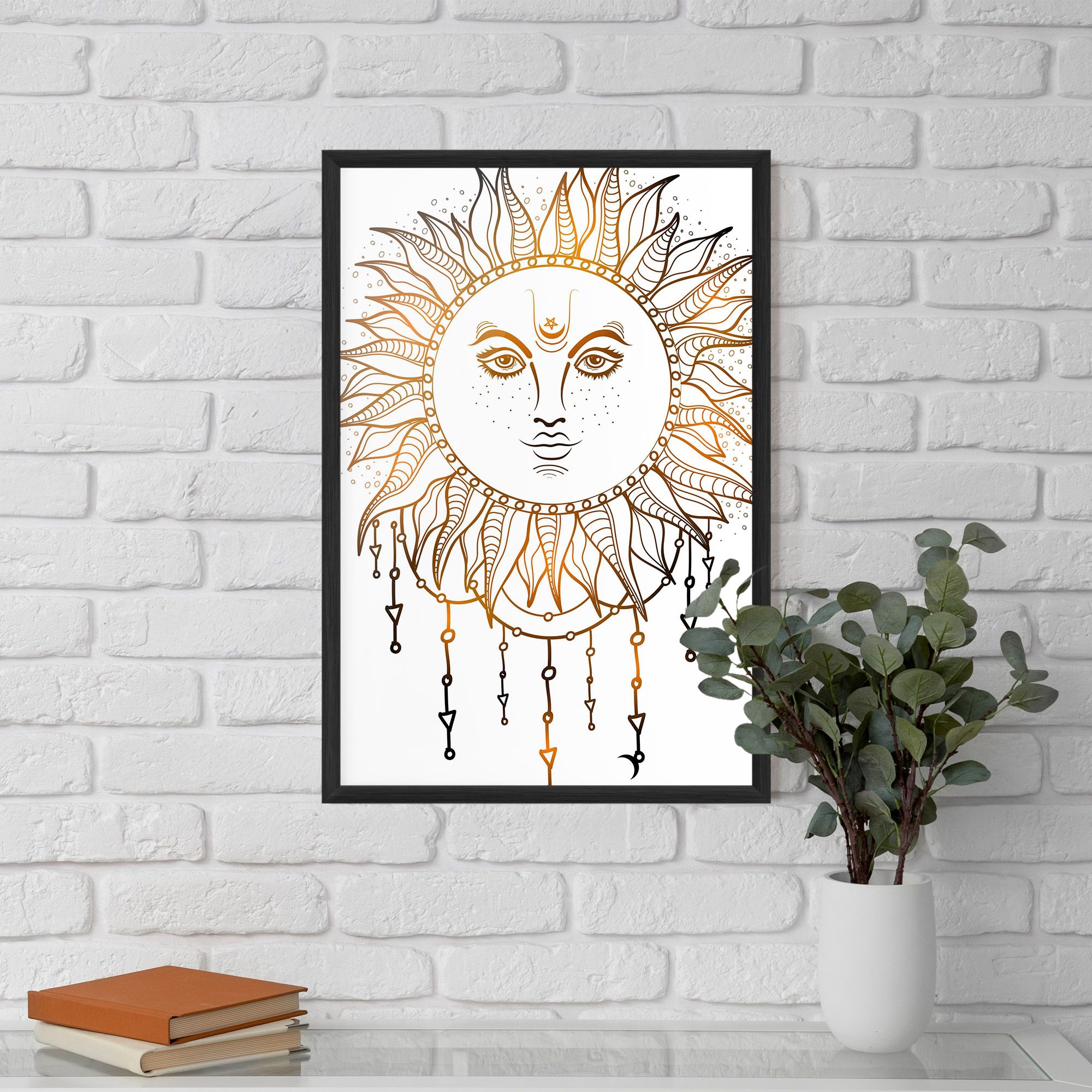 Gold Sun Face mockup 5