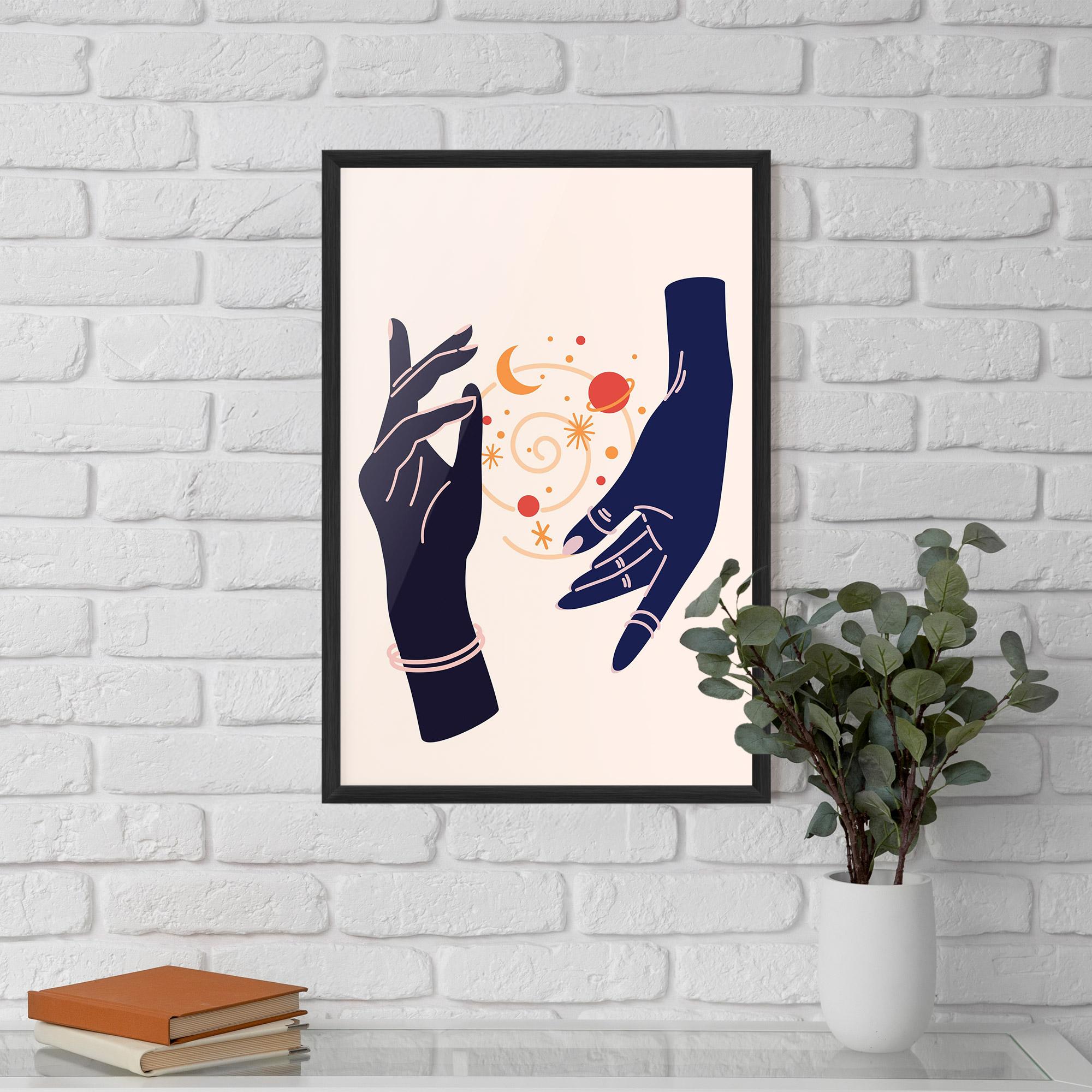 Poster Înrămat Magic Purple Hands mockup 5