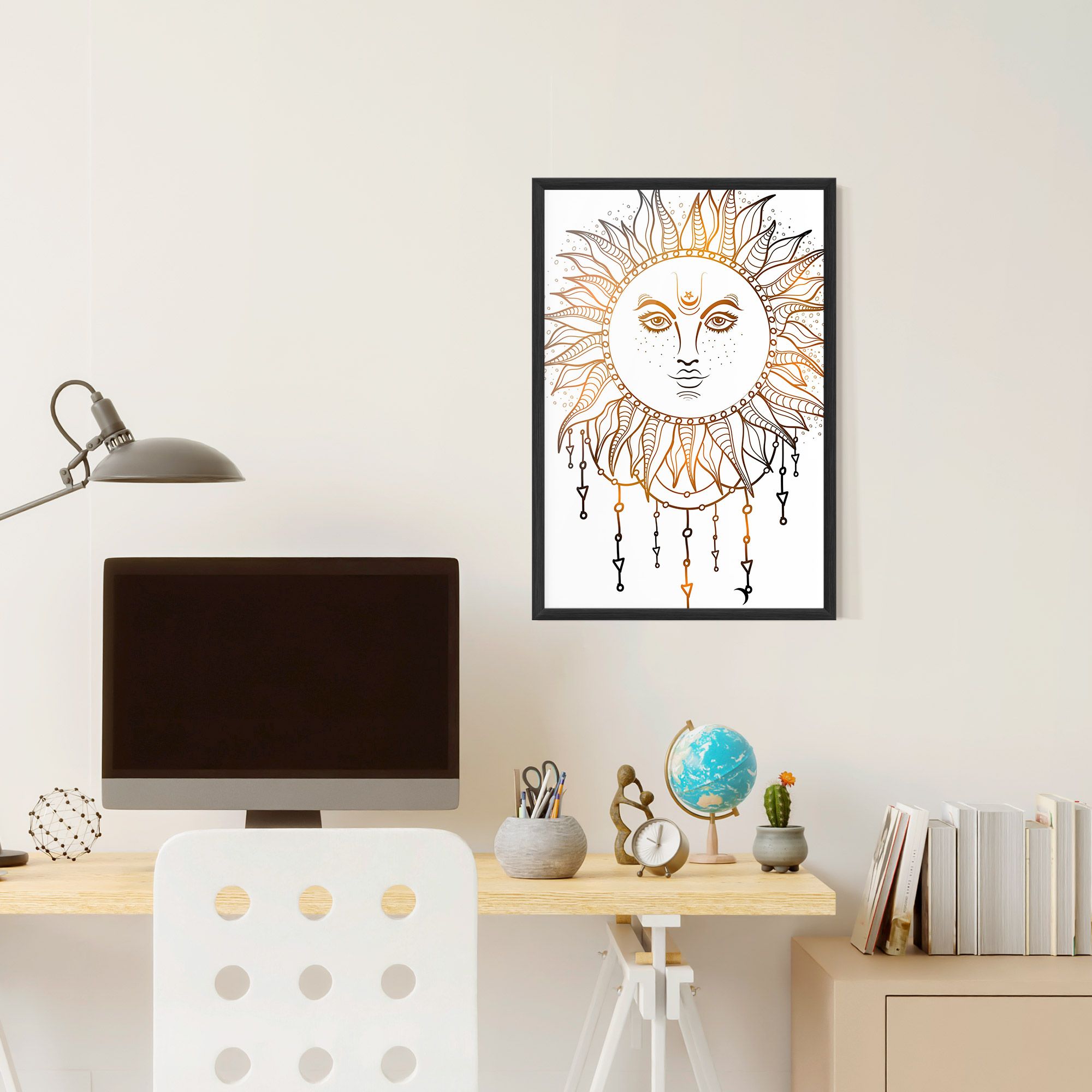 Gold Sun Face mockup 6