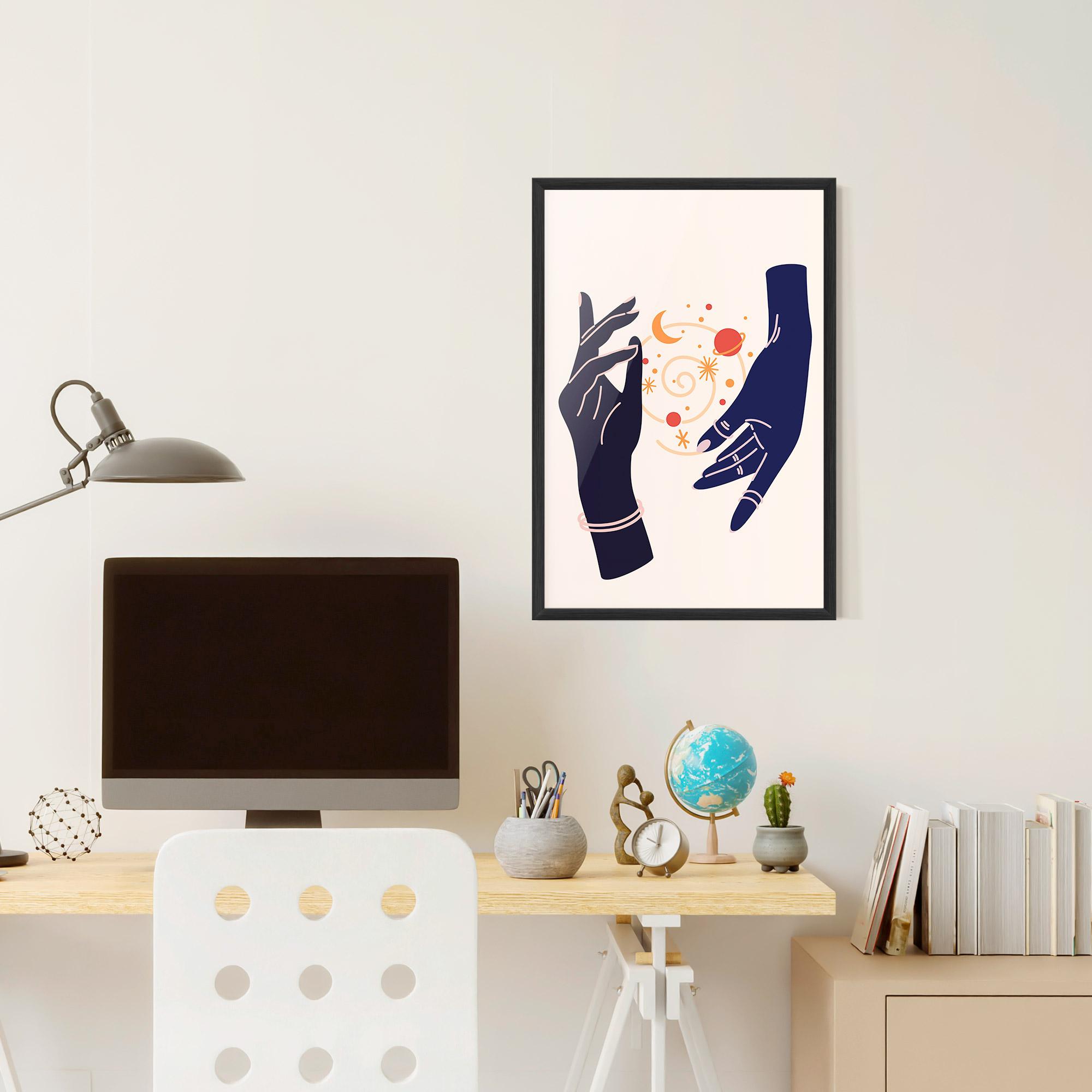 Poster Înrămat Magic Purple Hands mockup 6