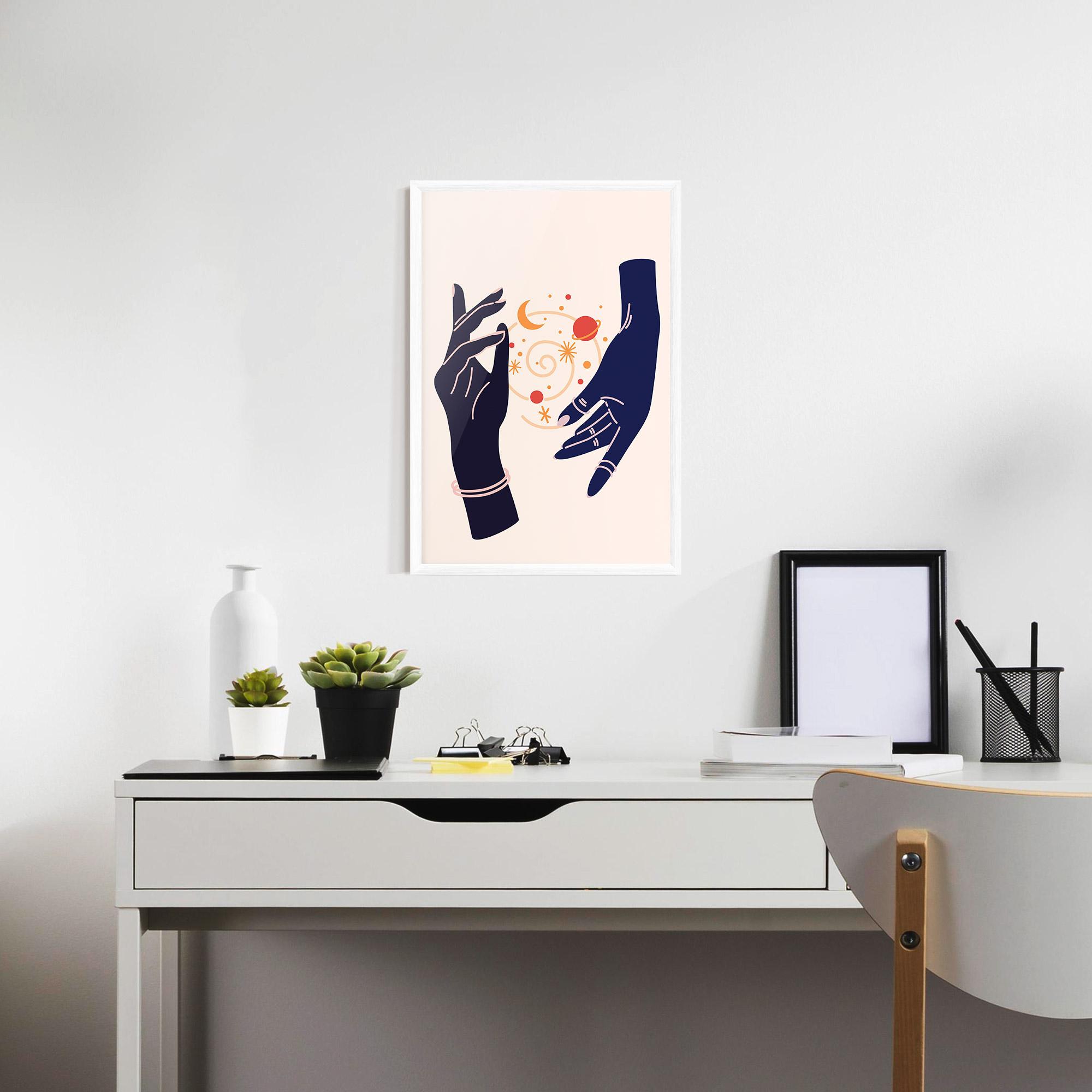 Poster Înrămat Magic Purple Hands mockup 7