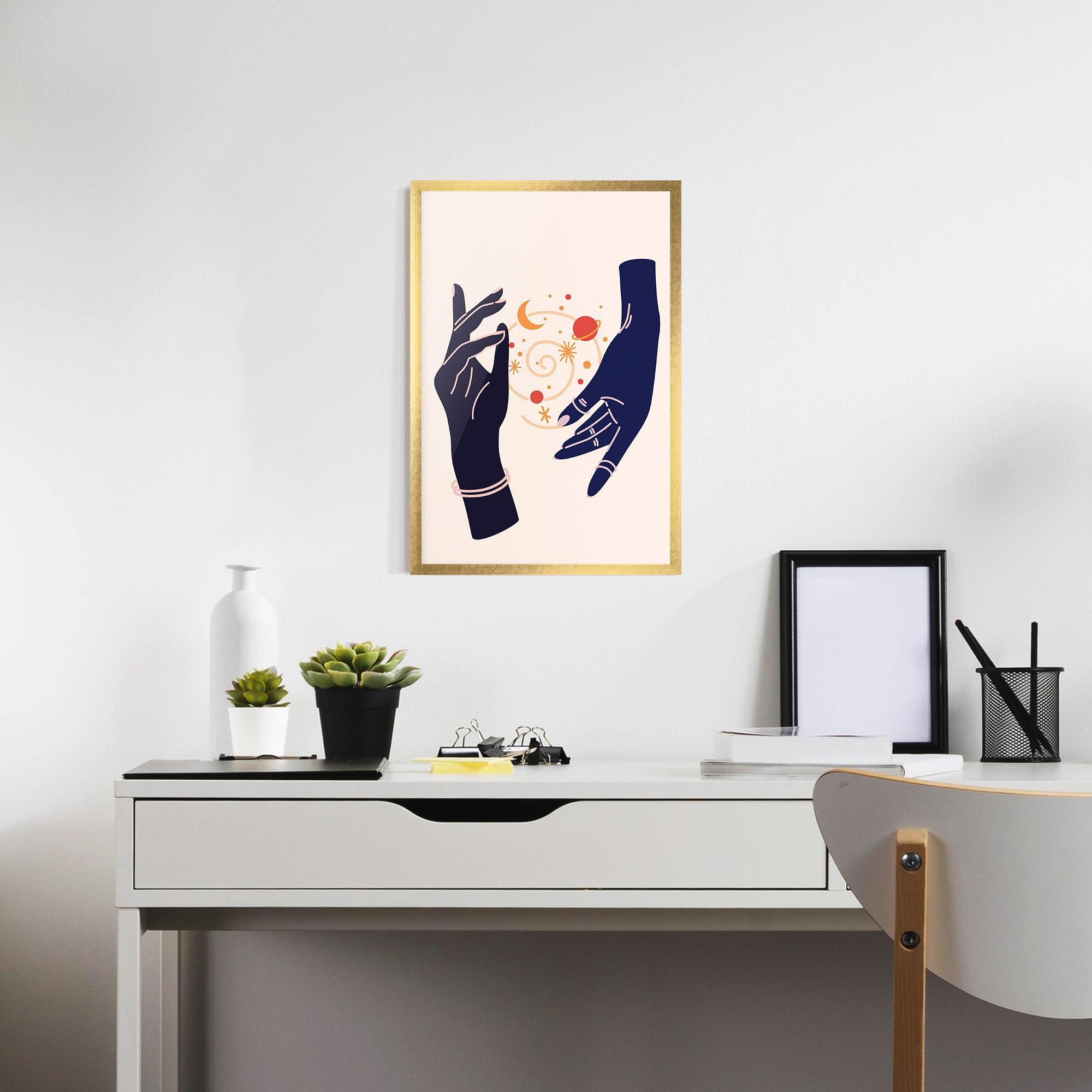 Poster Înrămat Magic Purple Hands mockup 7