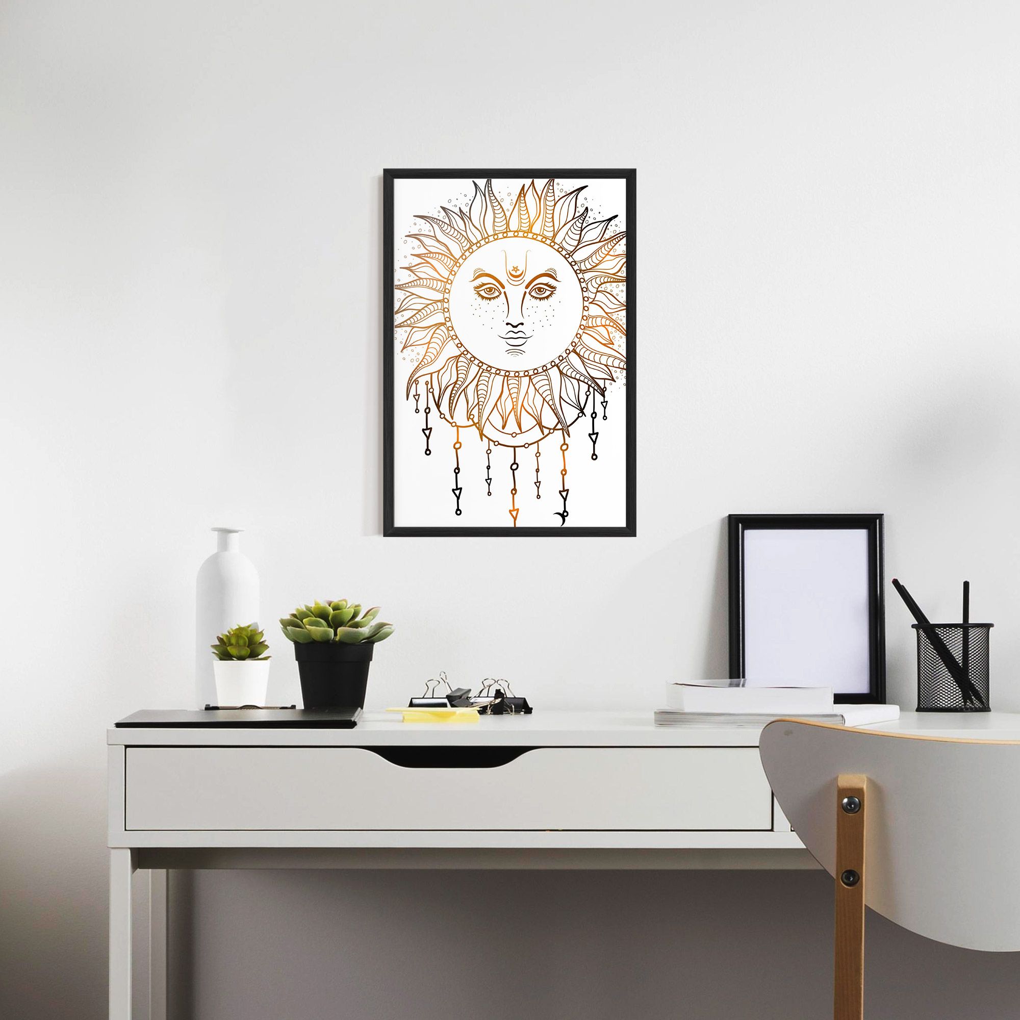 Gold Sun Face mockup 7