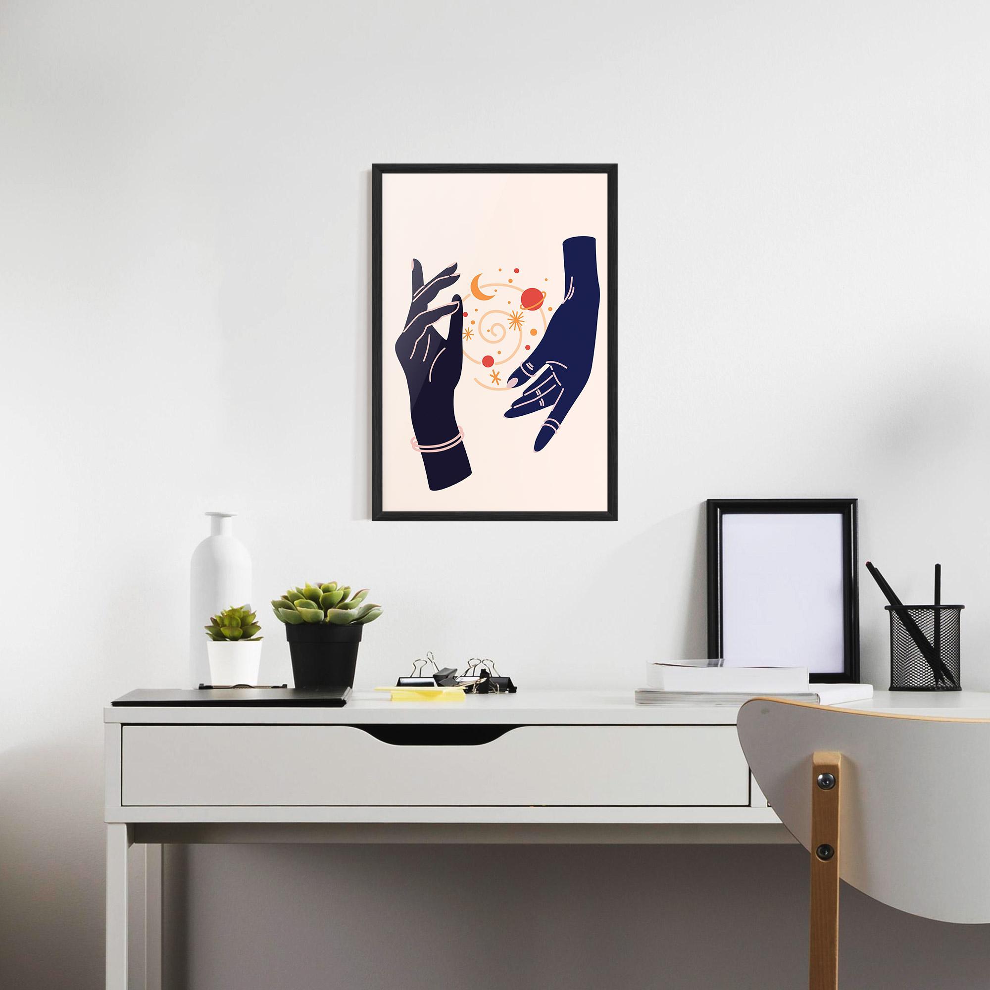 Poster Înrămat Magic Purple Hands mockup 7