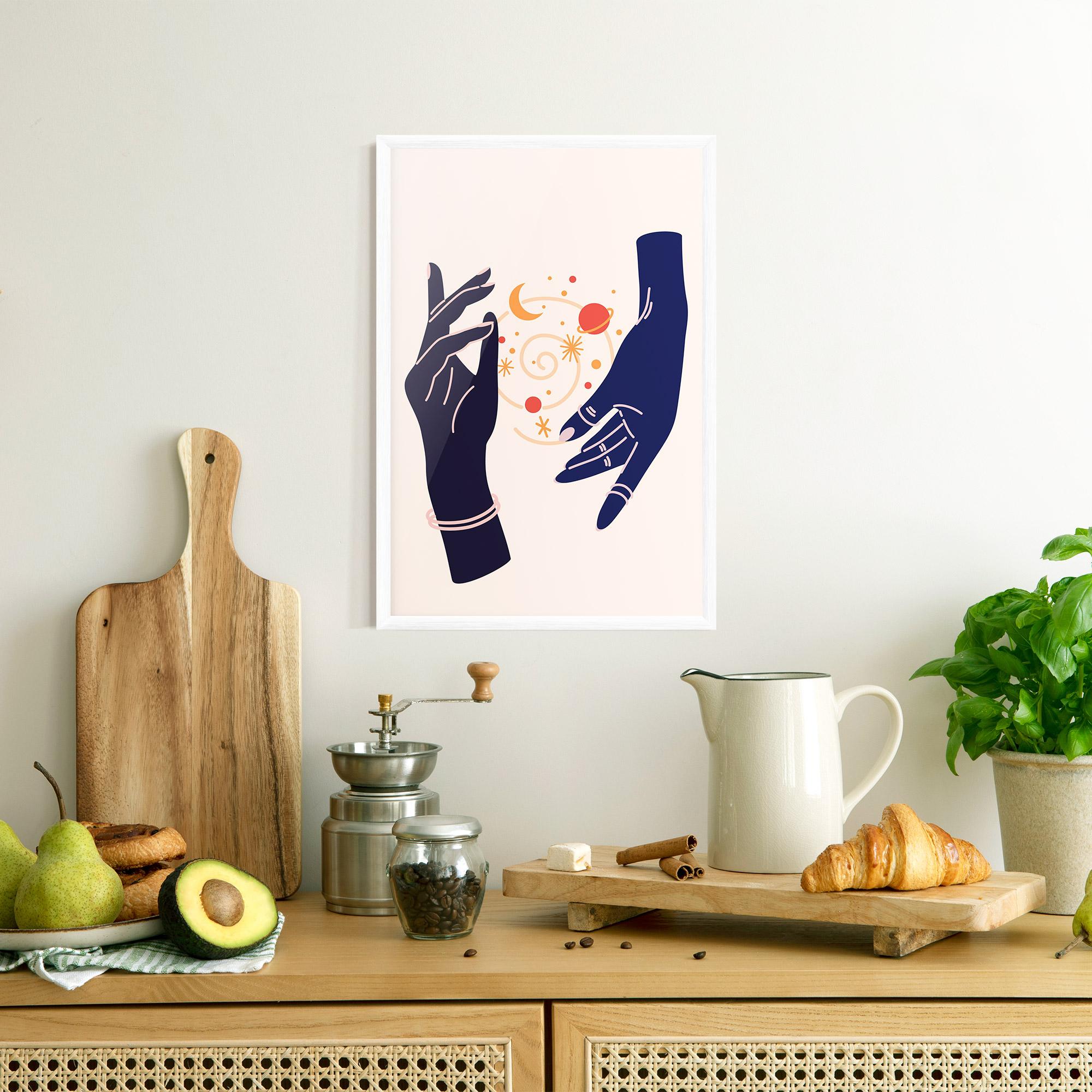 Poster Înrămat Magic Purple Hands mockup 8