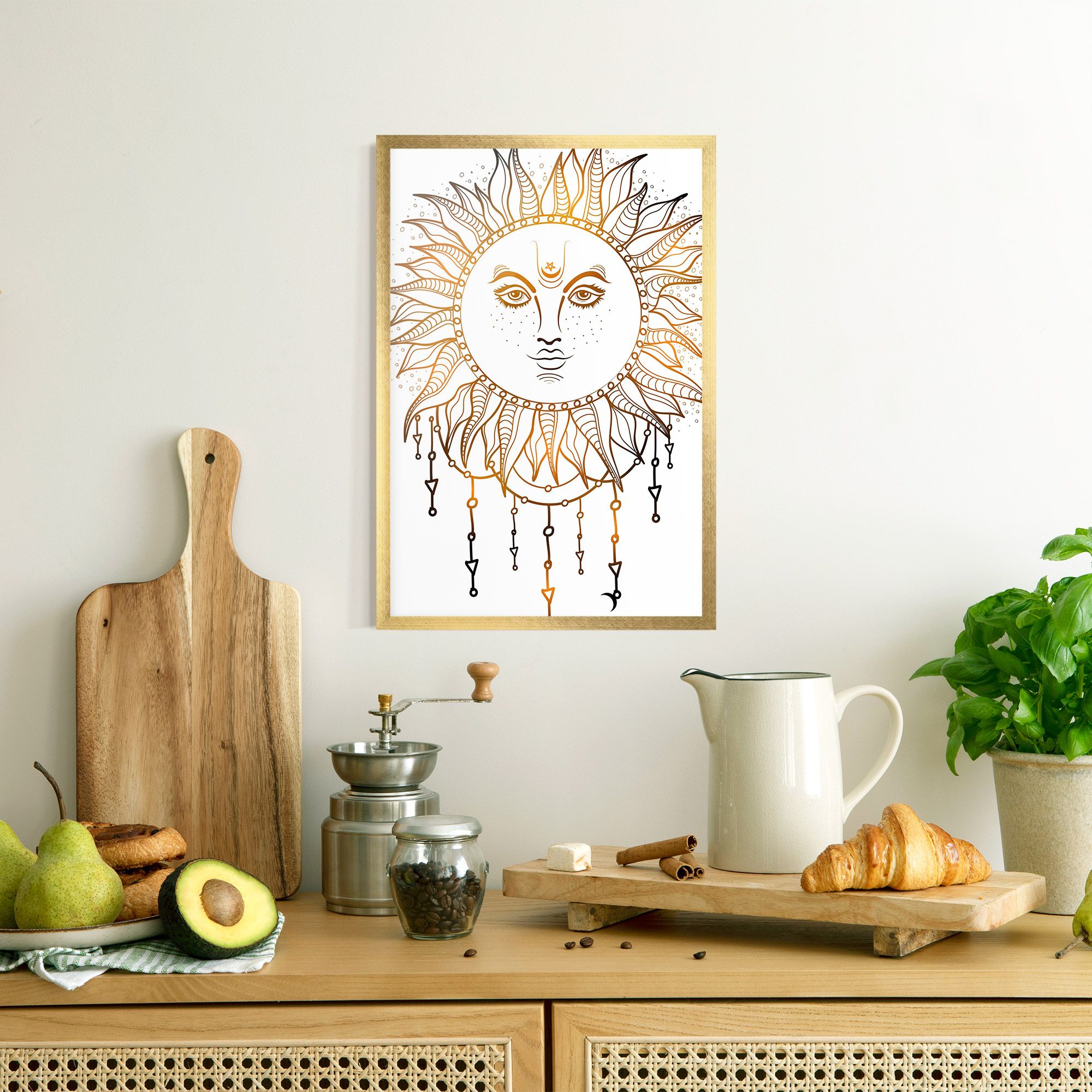 Gold Sun Face mockup 8