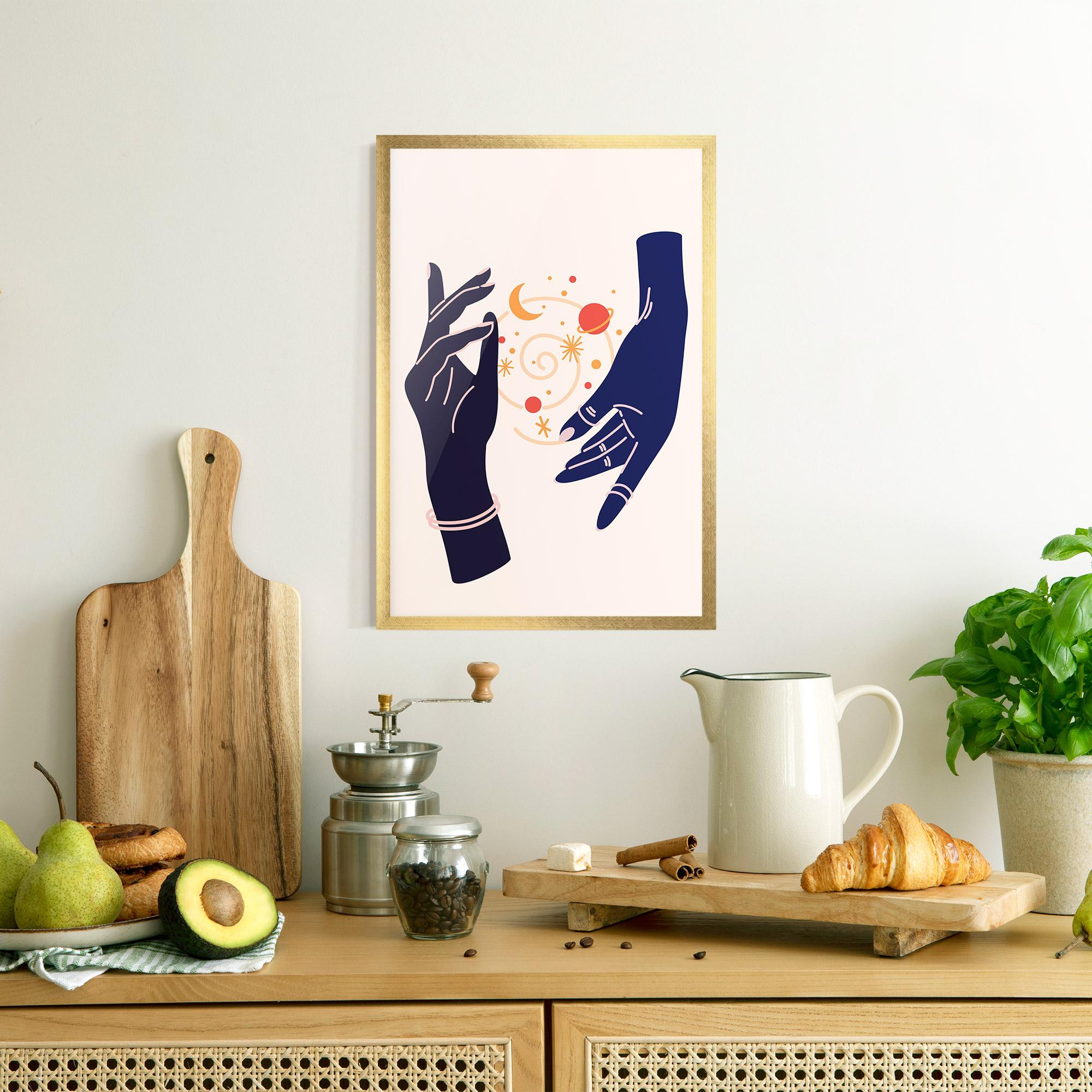 Poster Înrămat Magic Purple Hands mockup 8