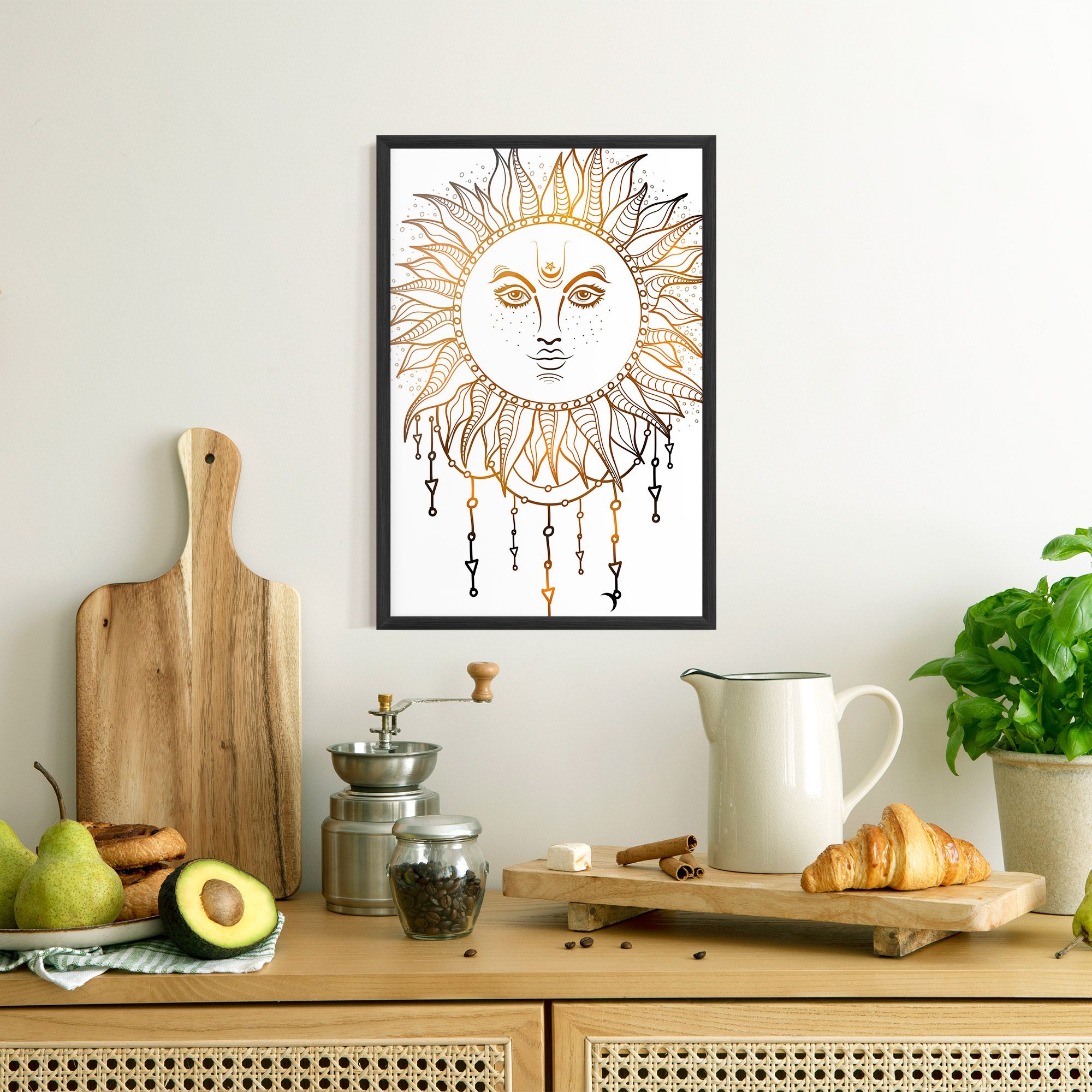 Gold Sun Face mockup 8