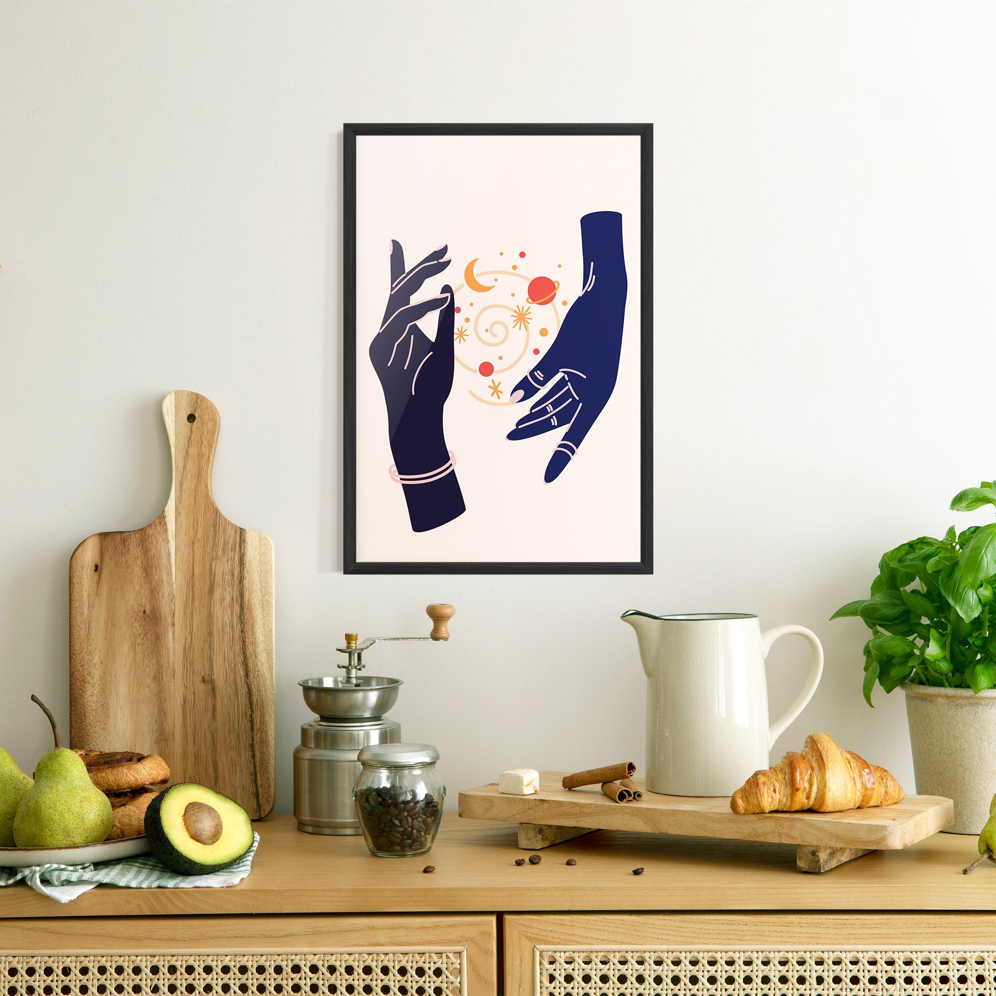 Poster Înrămat Magic Purple Hands mockup 8