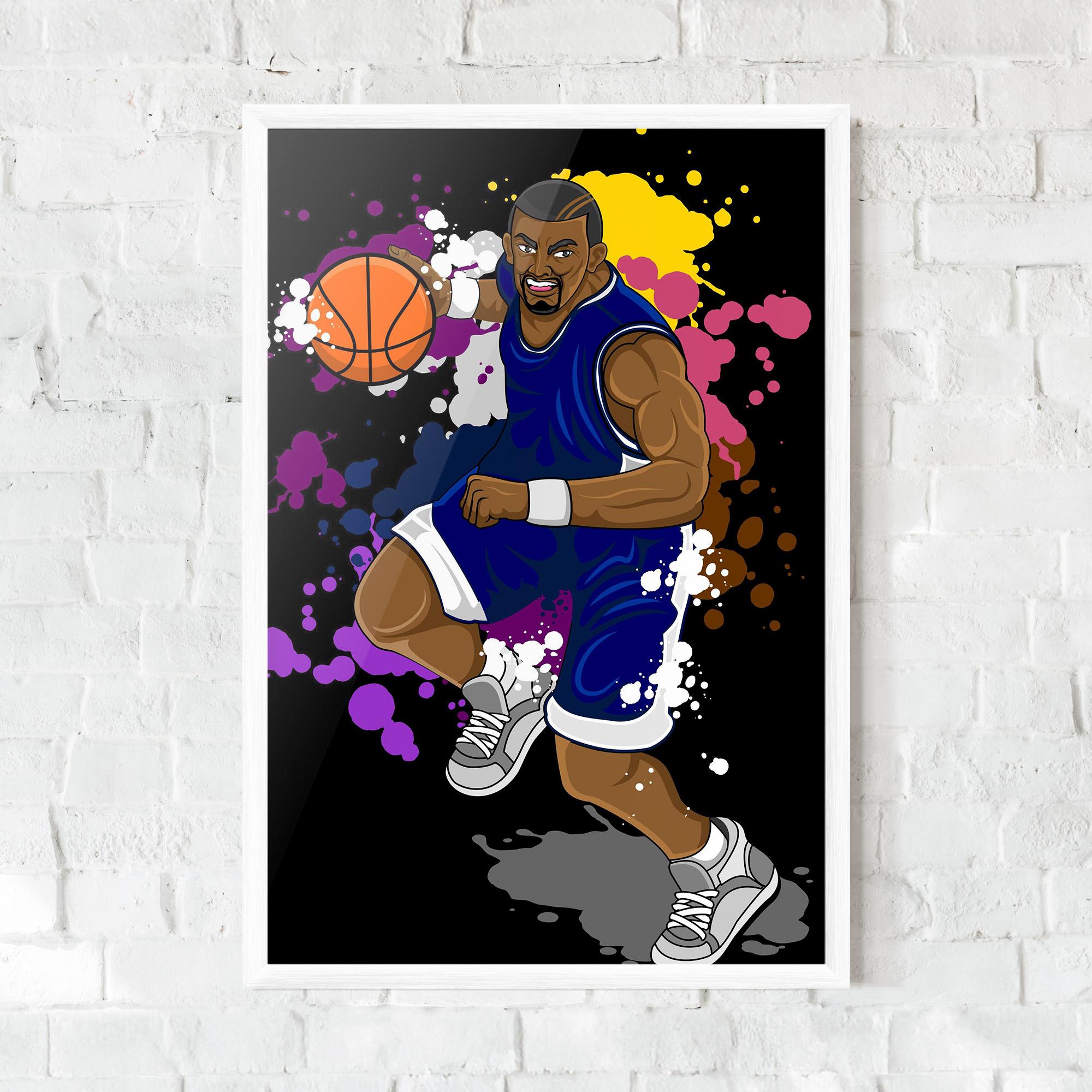 Poster Înrămat Basketball Character mockup 0
