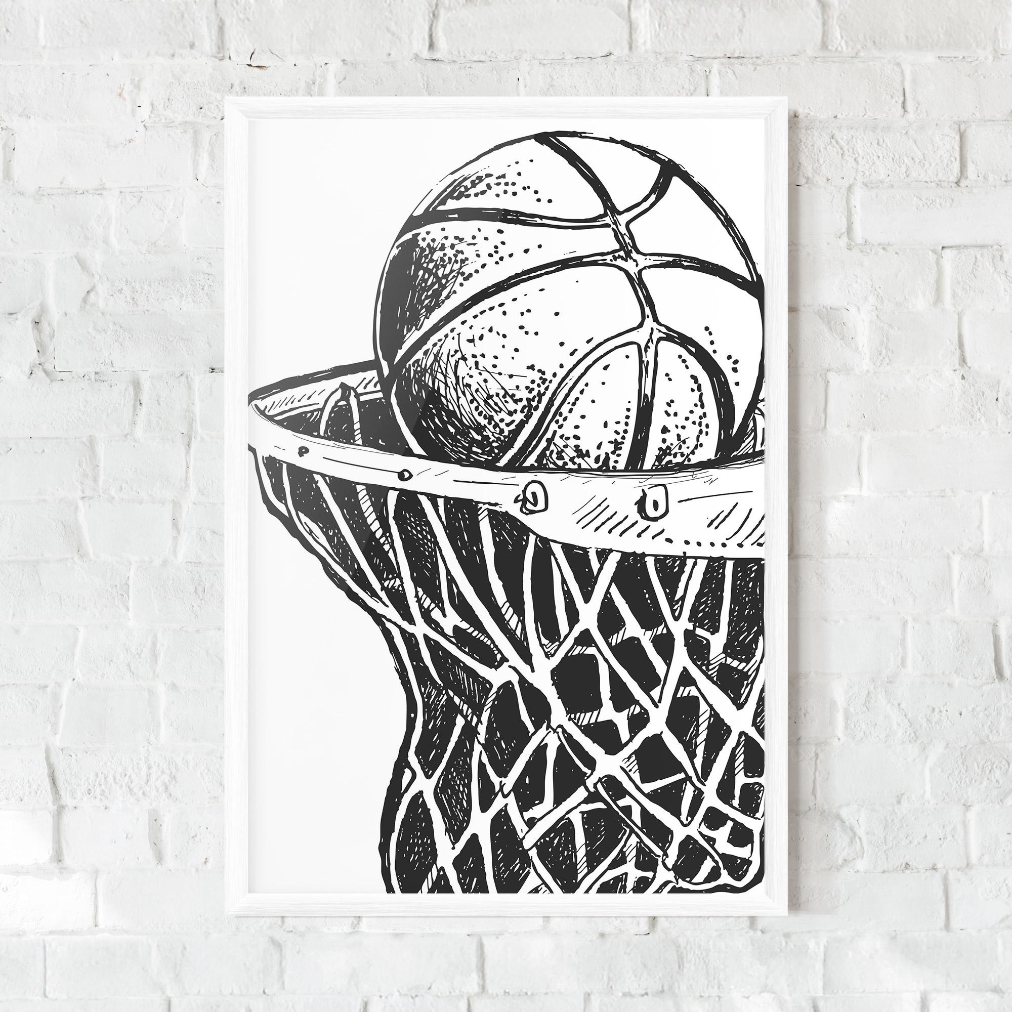 Poster Înrămat Basketball Grey Hoop mockup 0