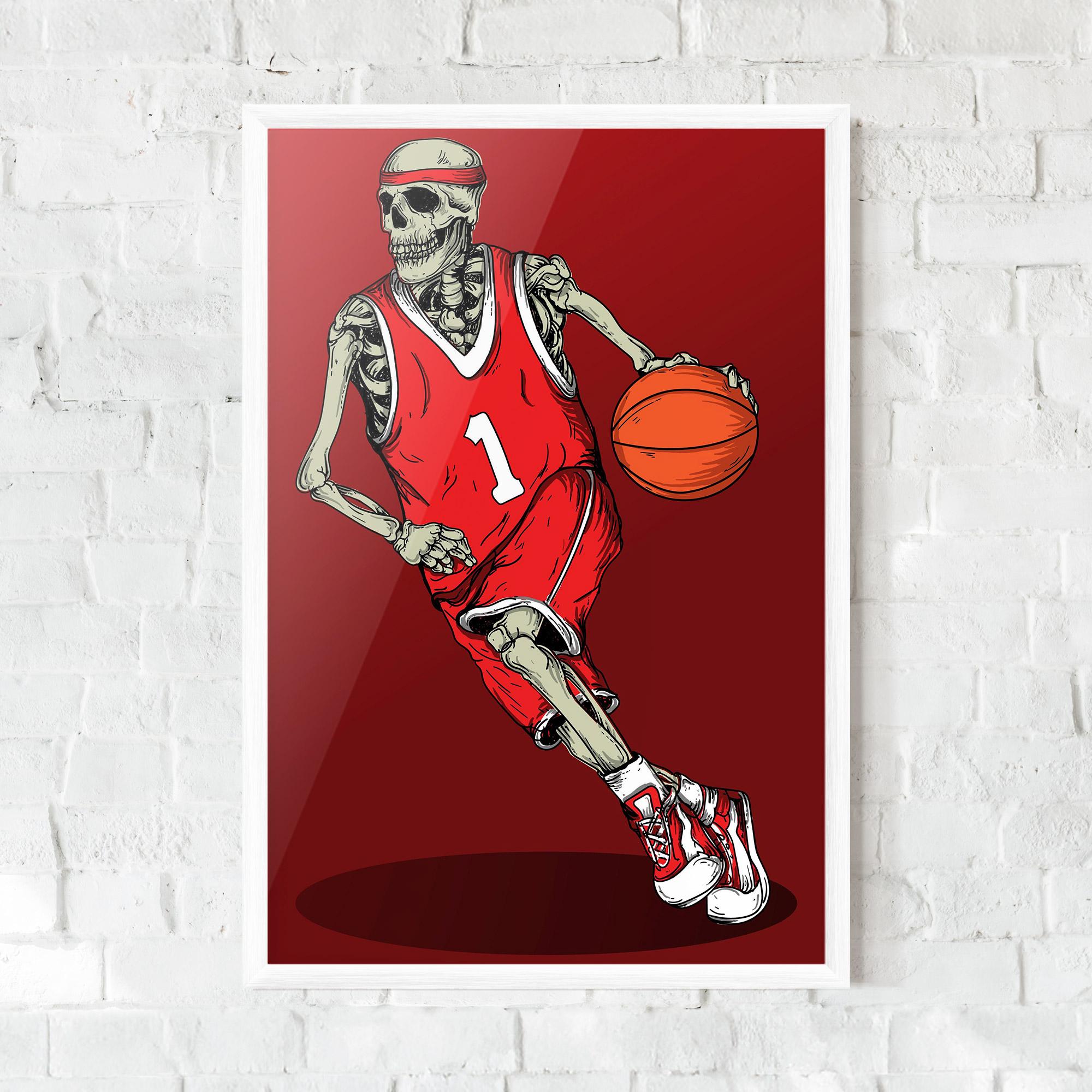 Poster Înrămat Basketball Skull mockup 0
