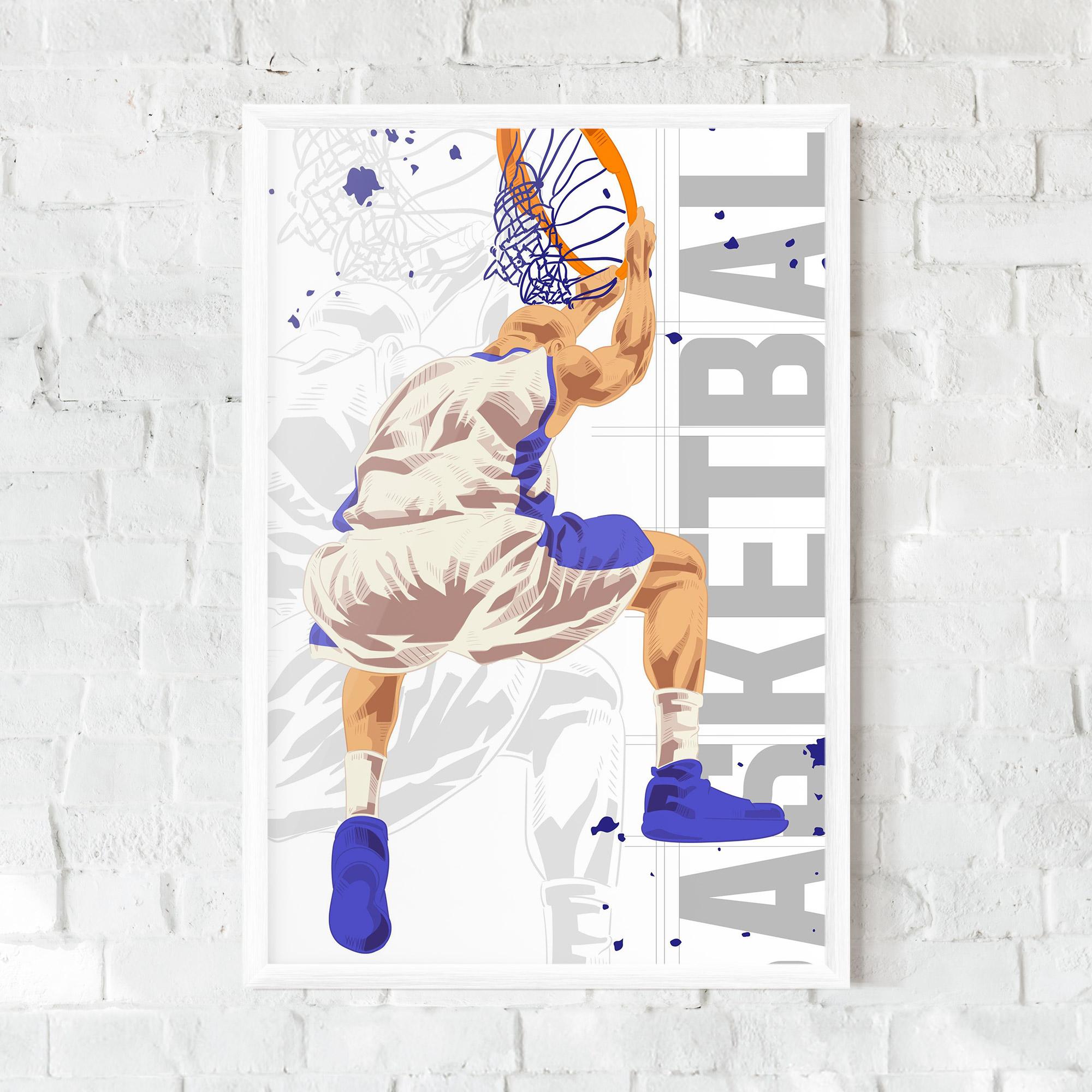 Poster Înrămat Grey Basketball mockup 0