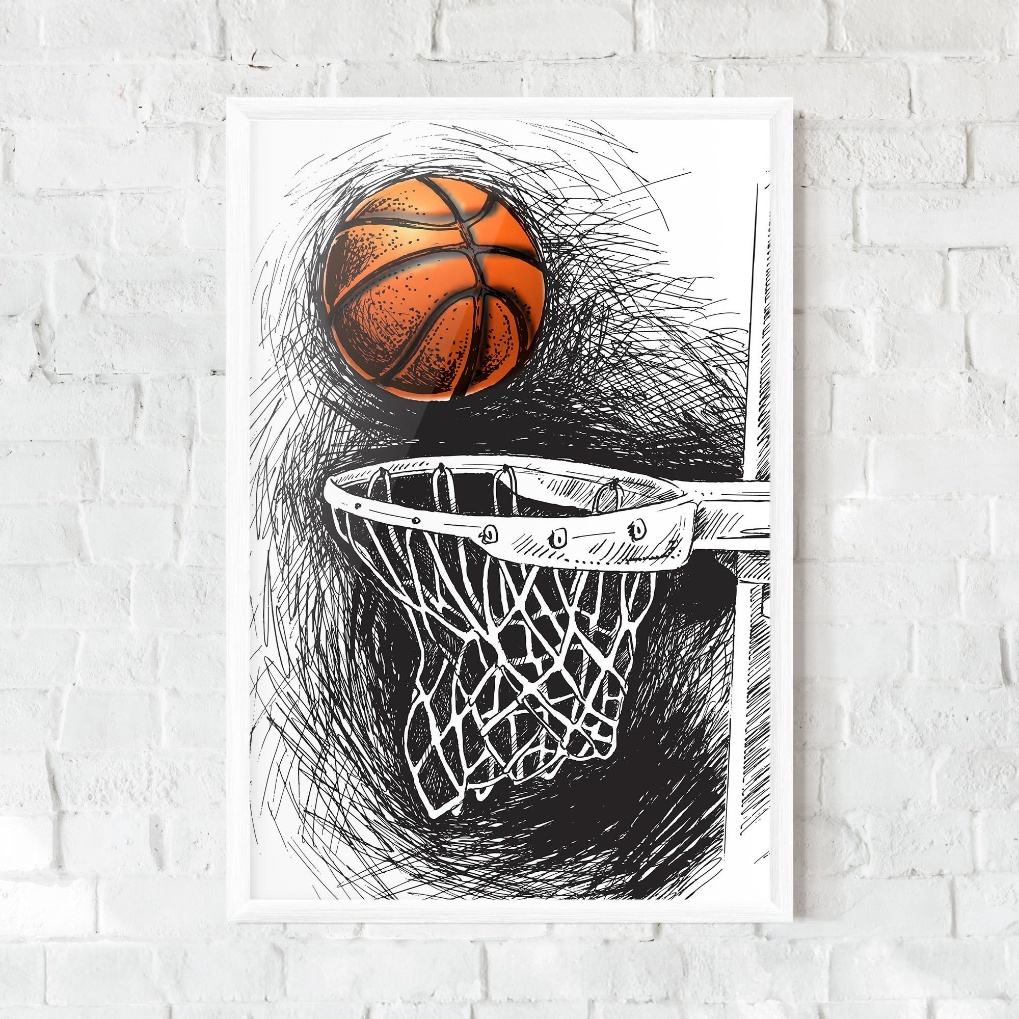 Poster Înrămat Grey Line Basket mockup 0