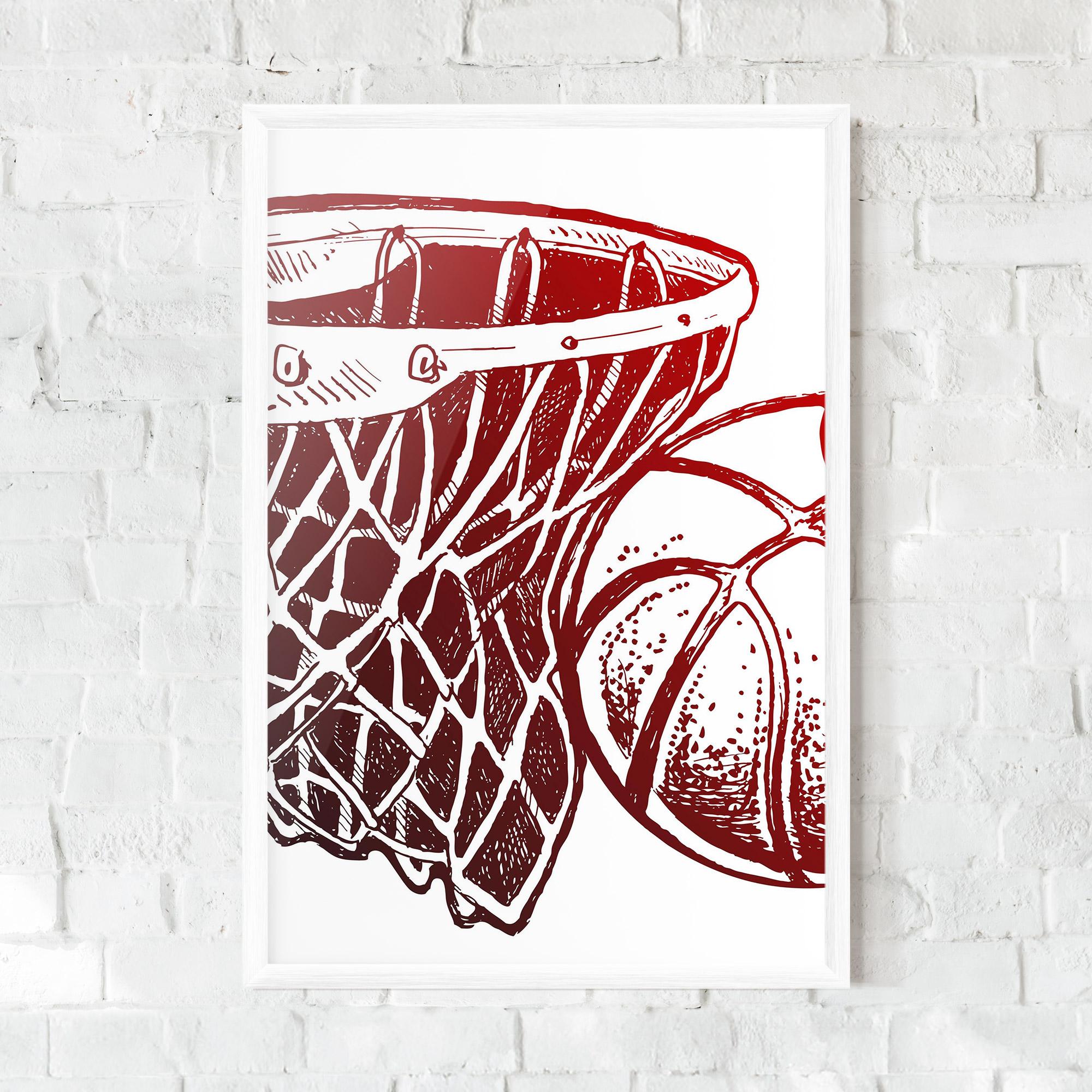 Poster Înrămat Red Basketball Hoop mockup 0