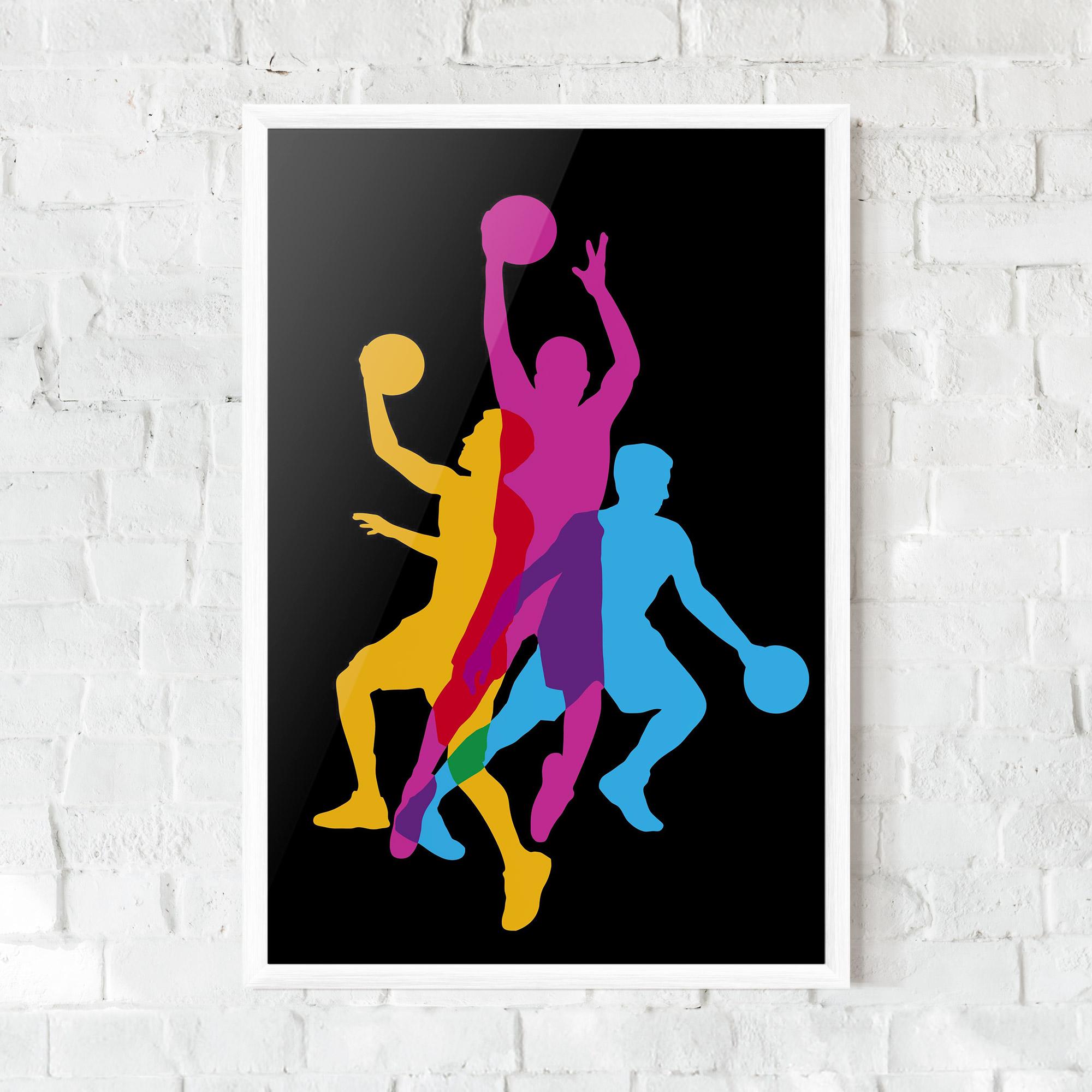 Poster Înrămat Three Basket Players mockup 0