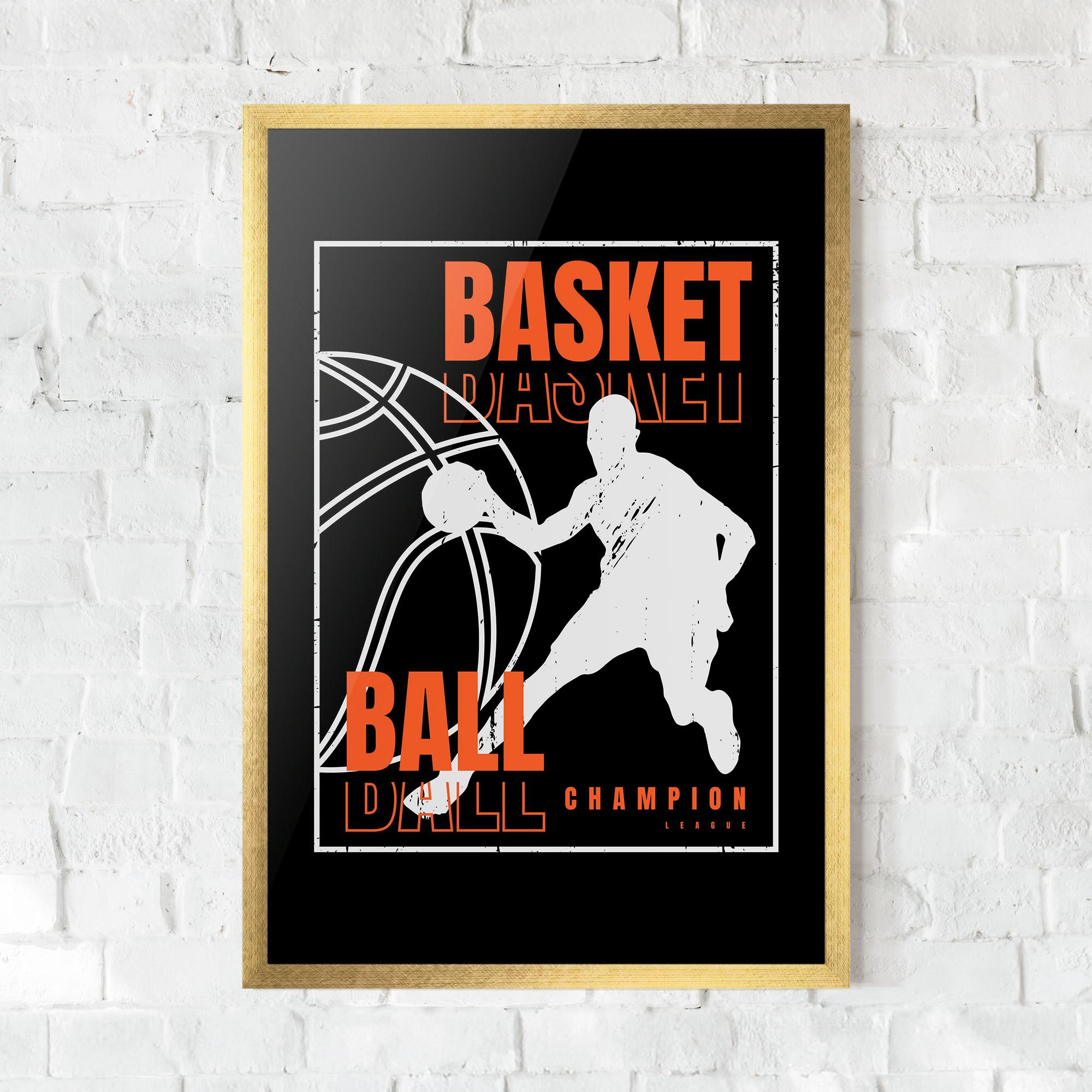 Poster Înrămat Basket Champion mockup 0