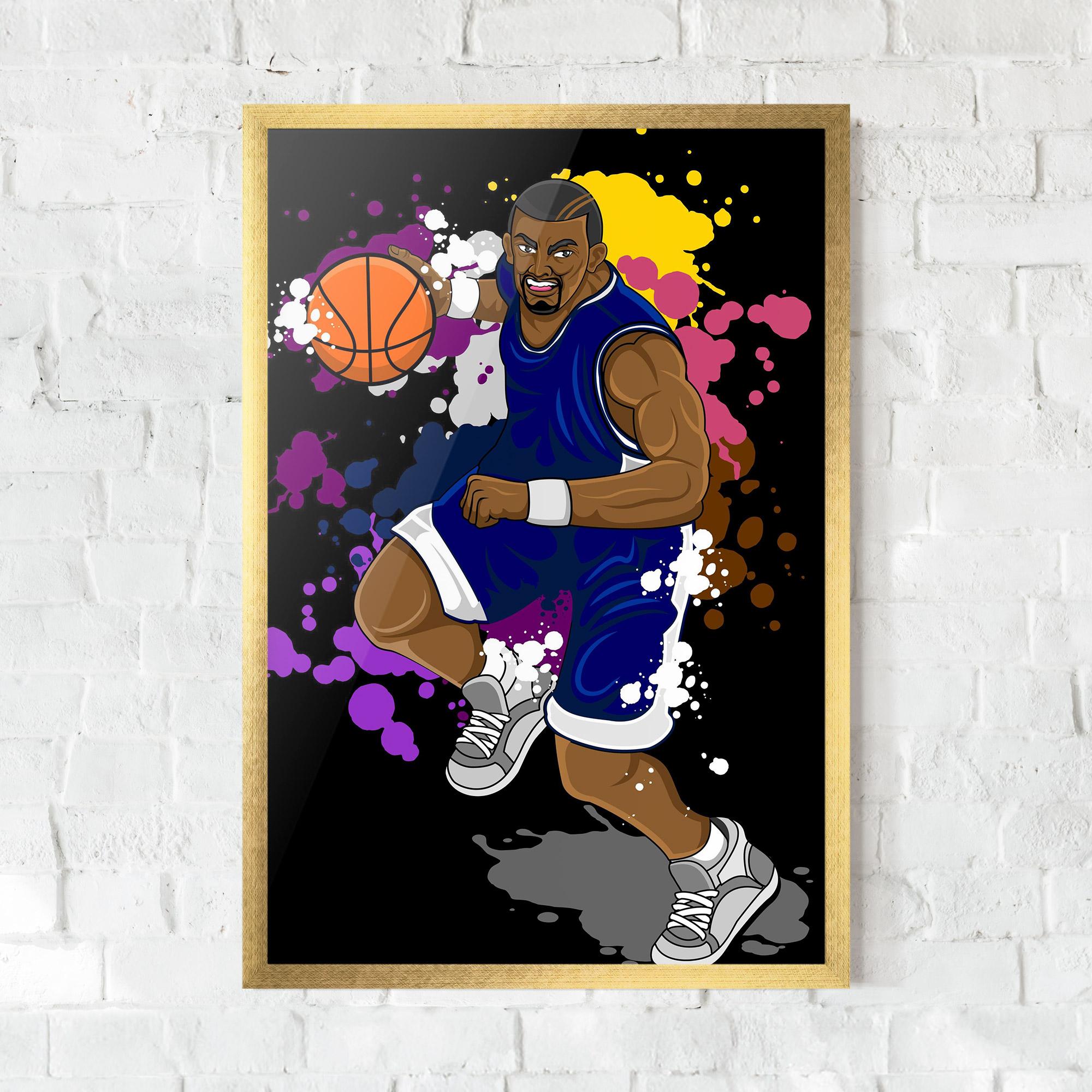 Poster Înrămat Basketball Character mockup 0