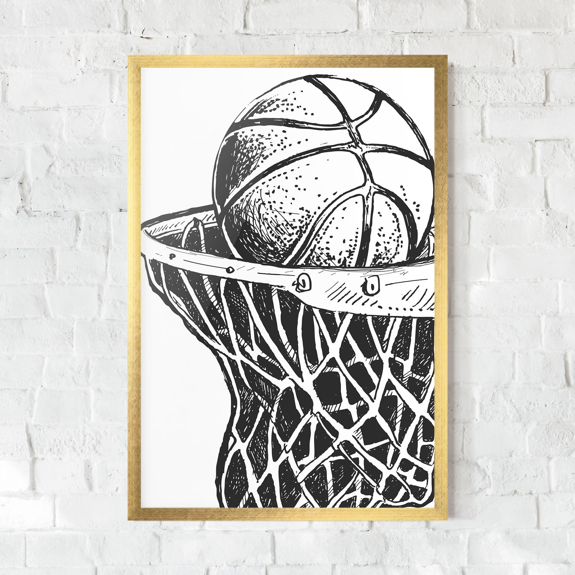 Poster Înrămat Basketball Grey Hoop mockup 0