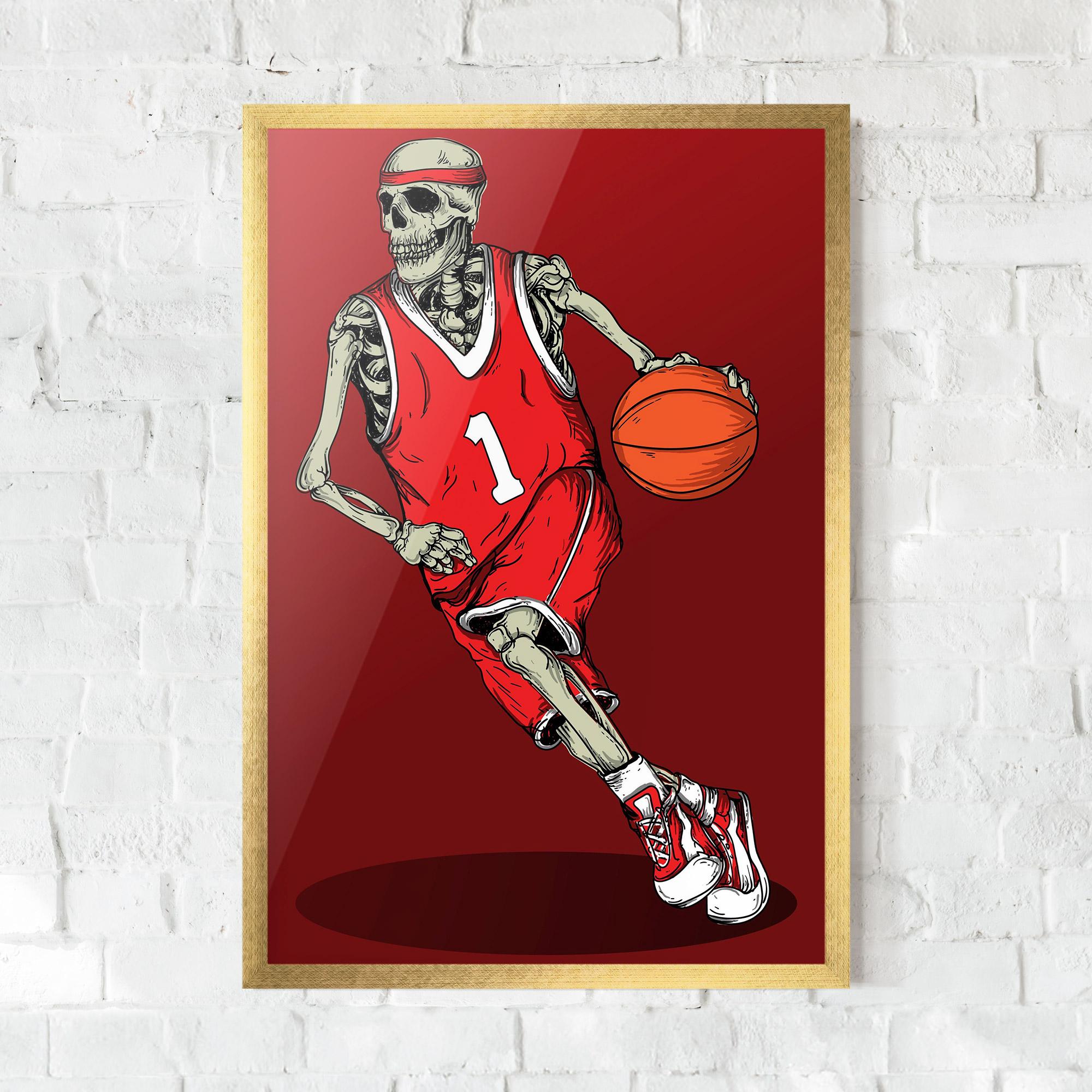 Poster Înrămat Basketball Skull mockup 0