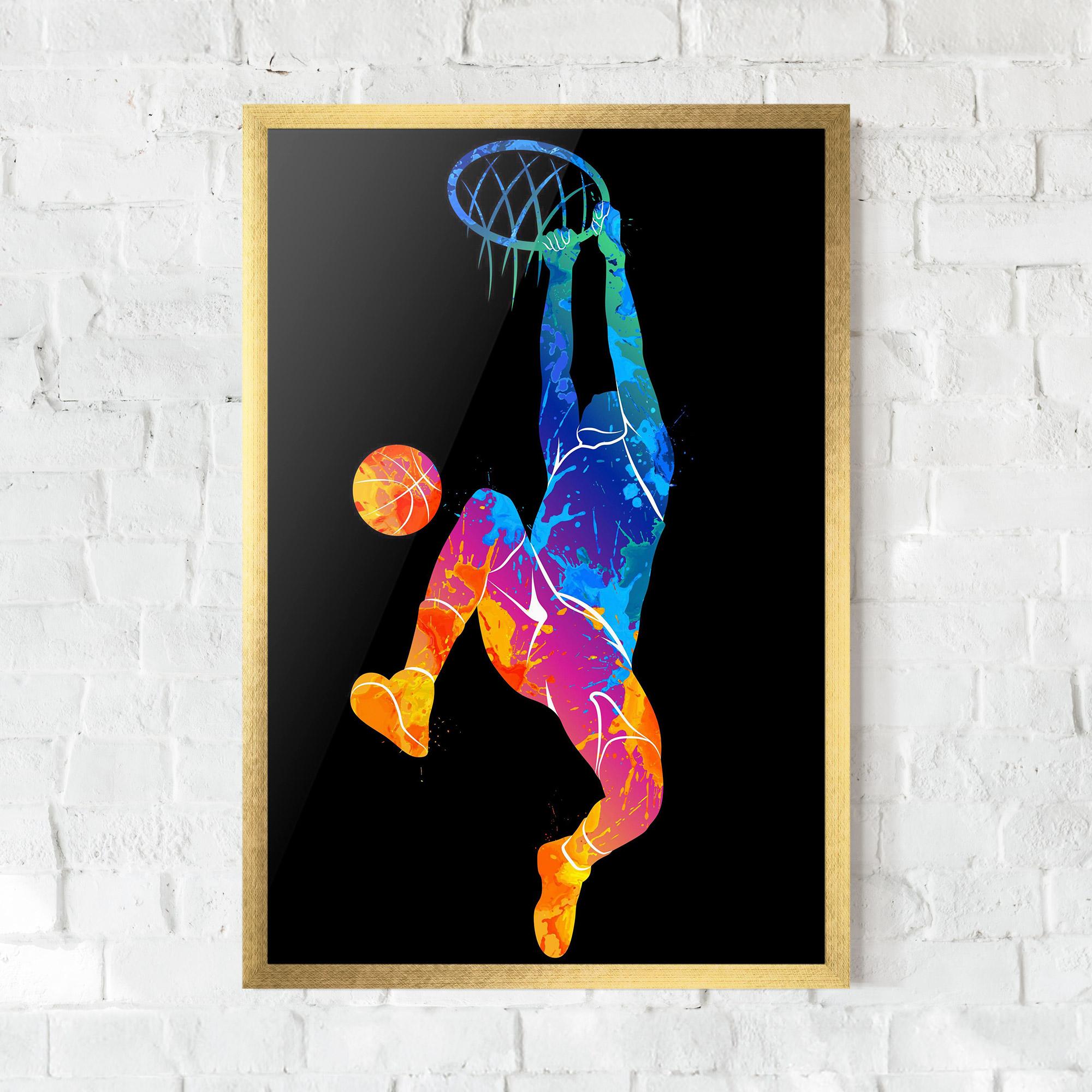 Poster Înrămat Blue Basket Hoop mockup 0