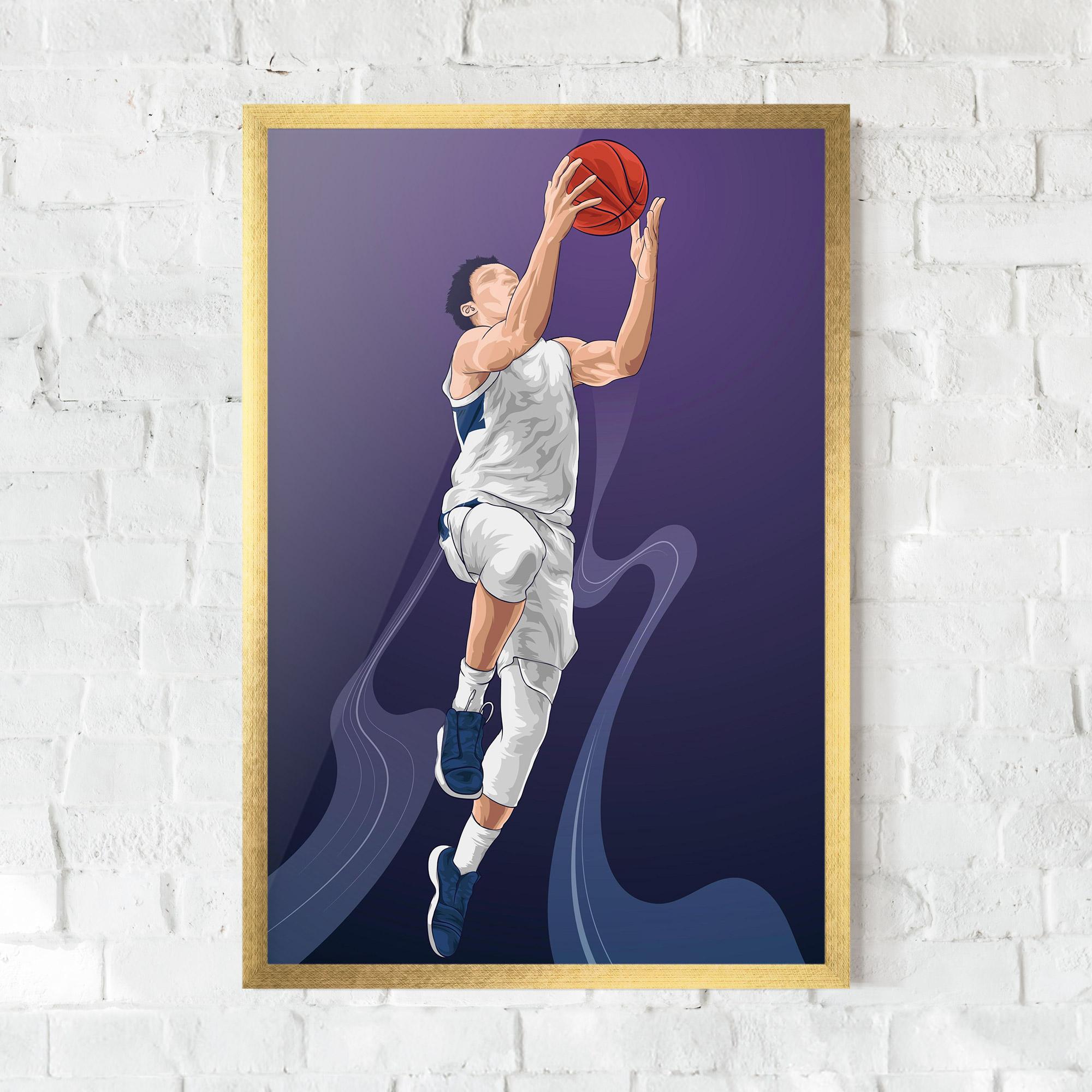 Poster Înrămat Flying Player mockup 0