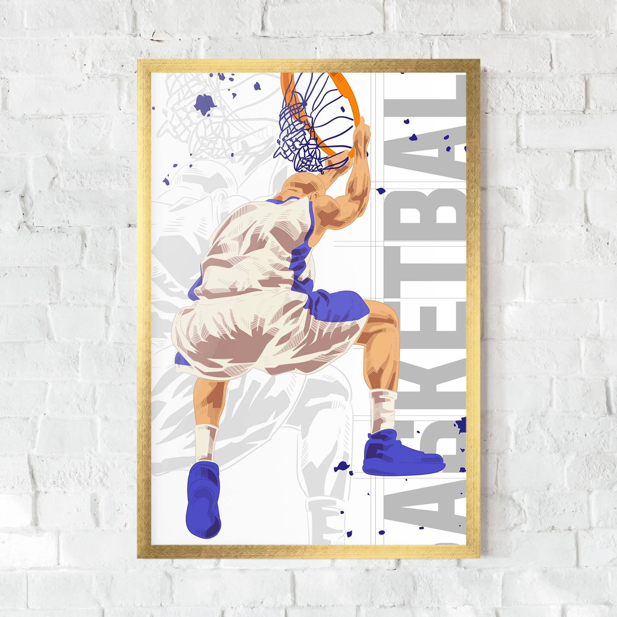 Poster Înrămat Grey Basketball mockup 0