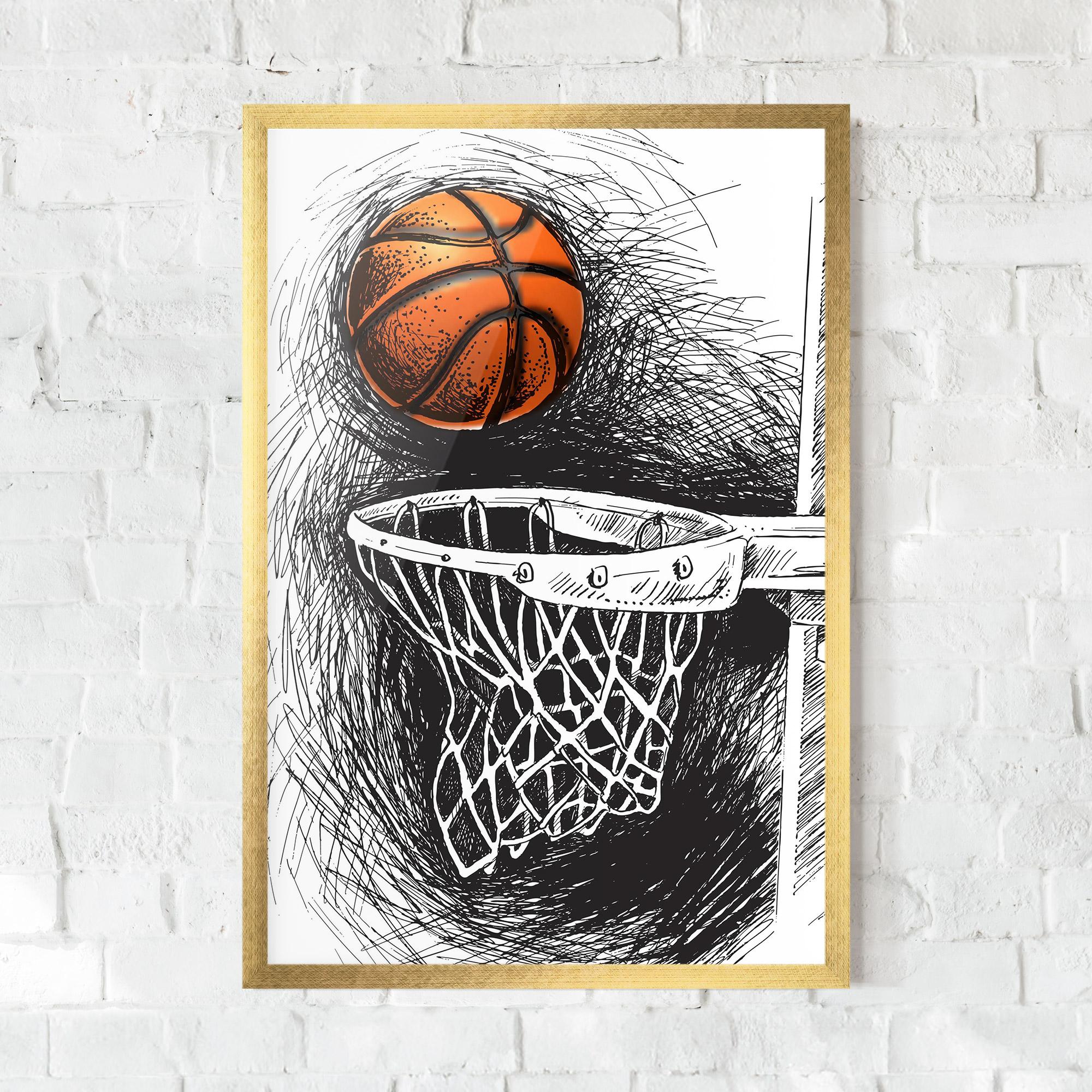 Poster Înrămat Grey Line Basket mockup 0
