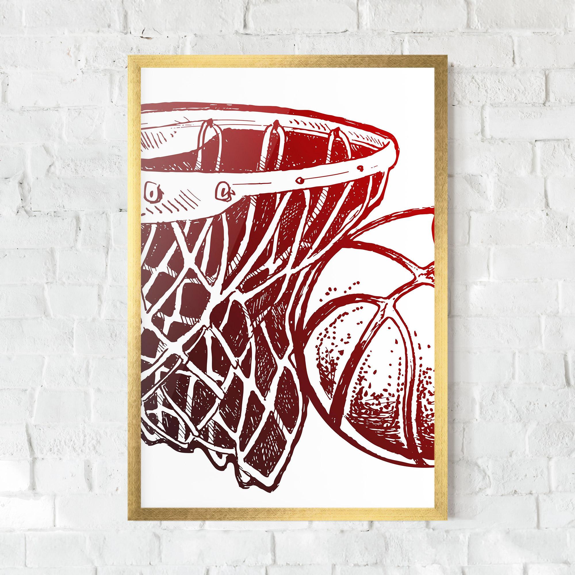 Poster Înrămat Red Basketball Hoop mockup 0