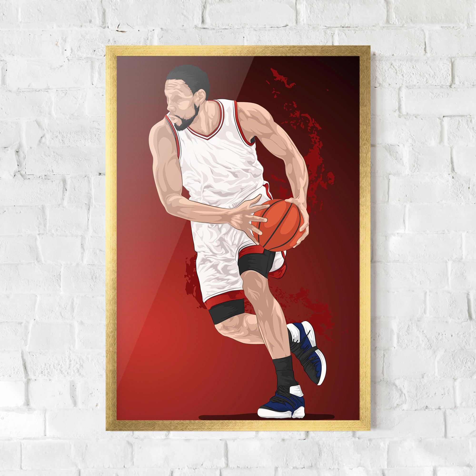 Poster Înrămat Red Fire Basket mockup 0