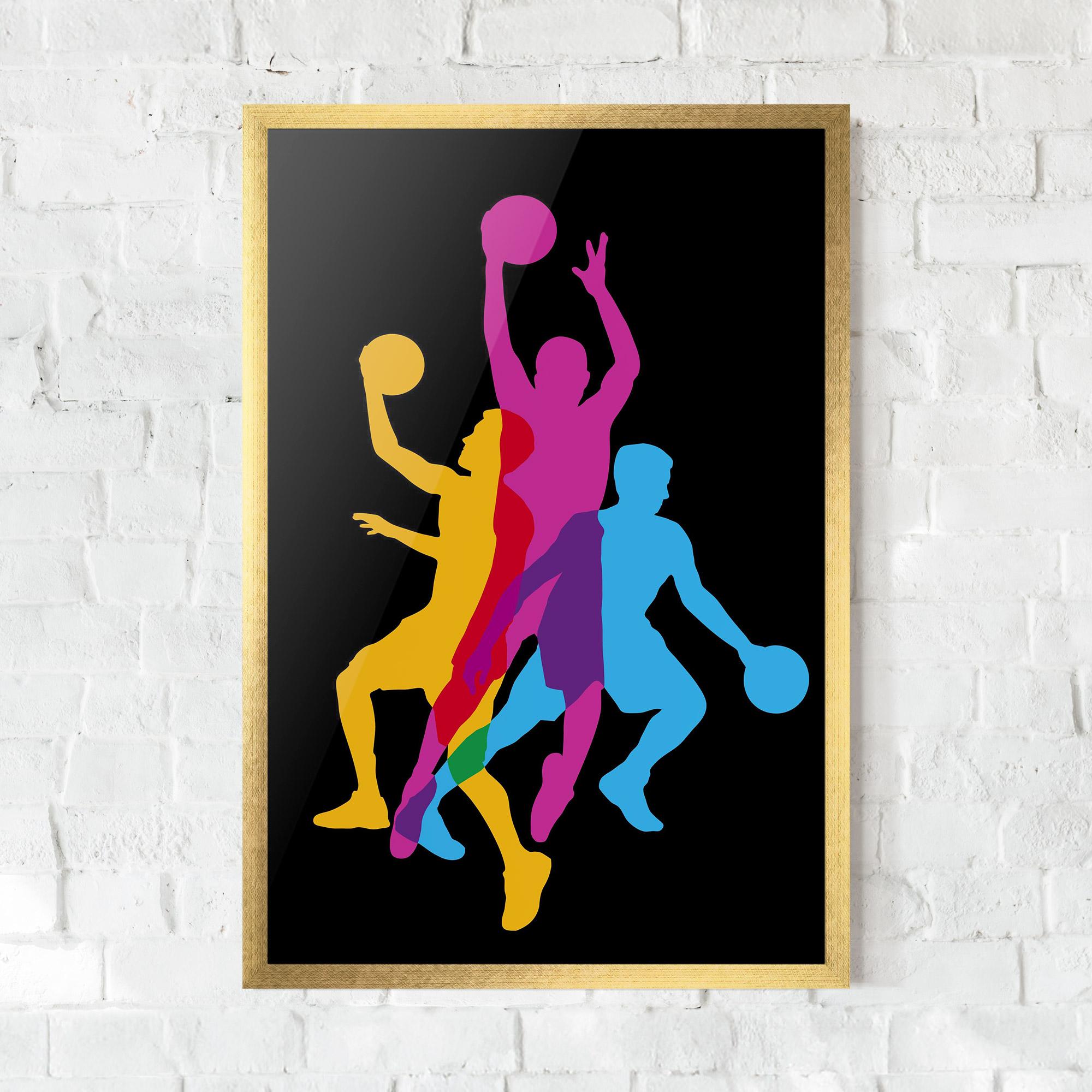 Poster Înrămat Three Basket Players mockup 0