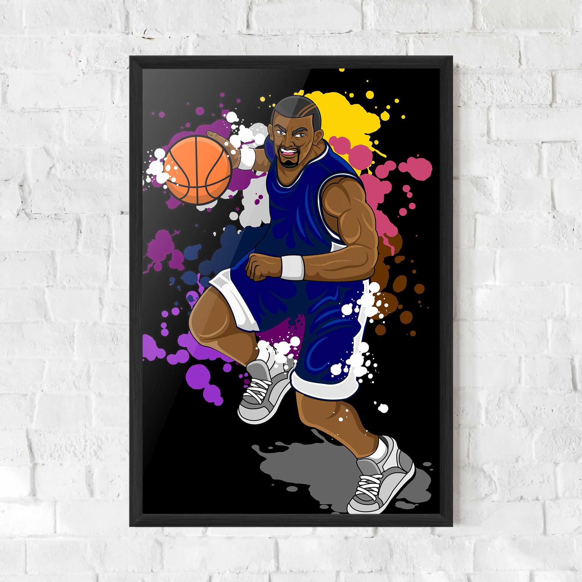 Poster Înrămat Basketball Character mockup 0
