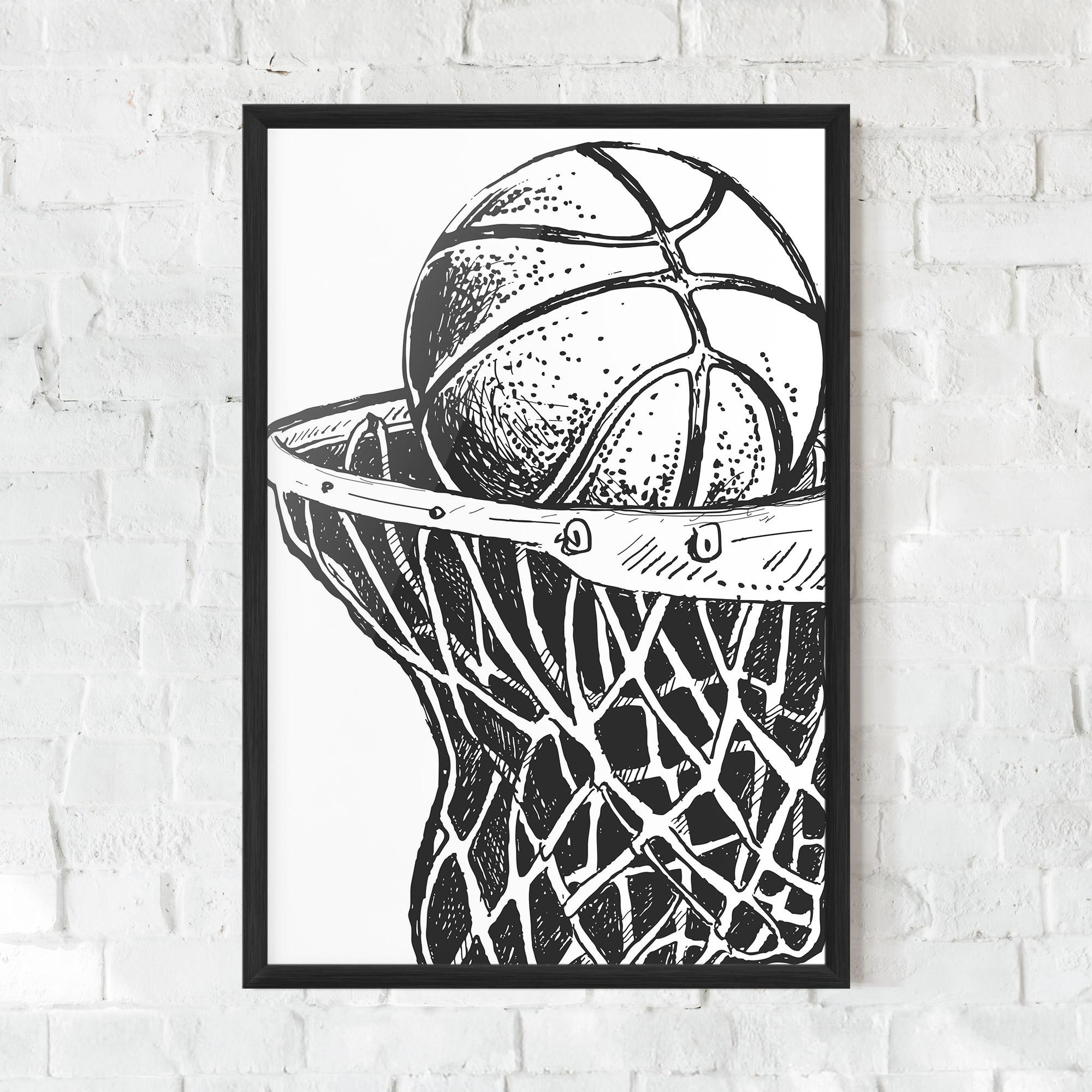 Poster Înrămat Basketball Grey Hoop mockup 0