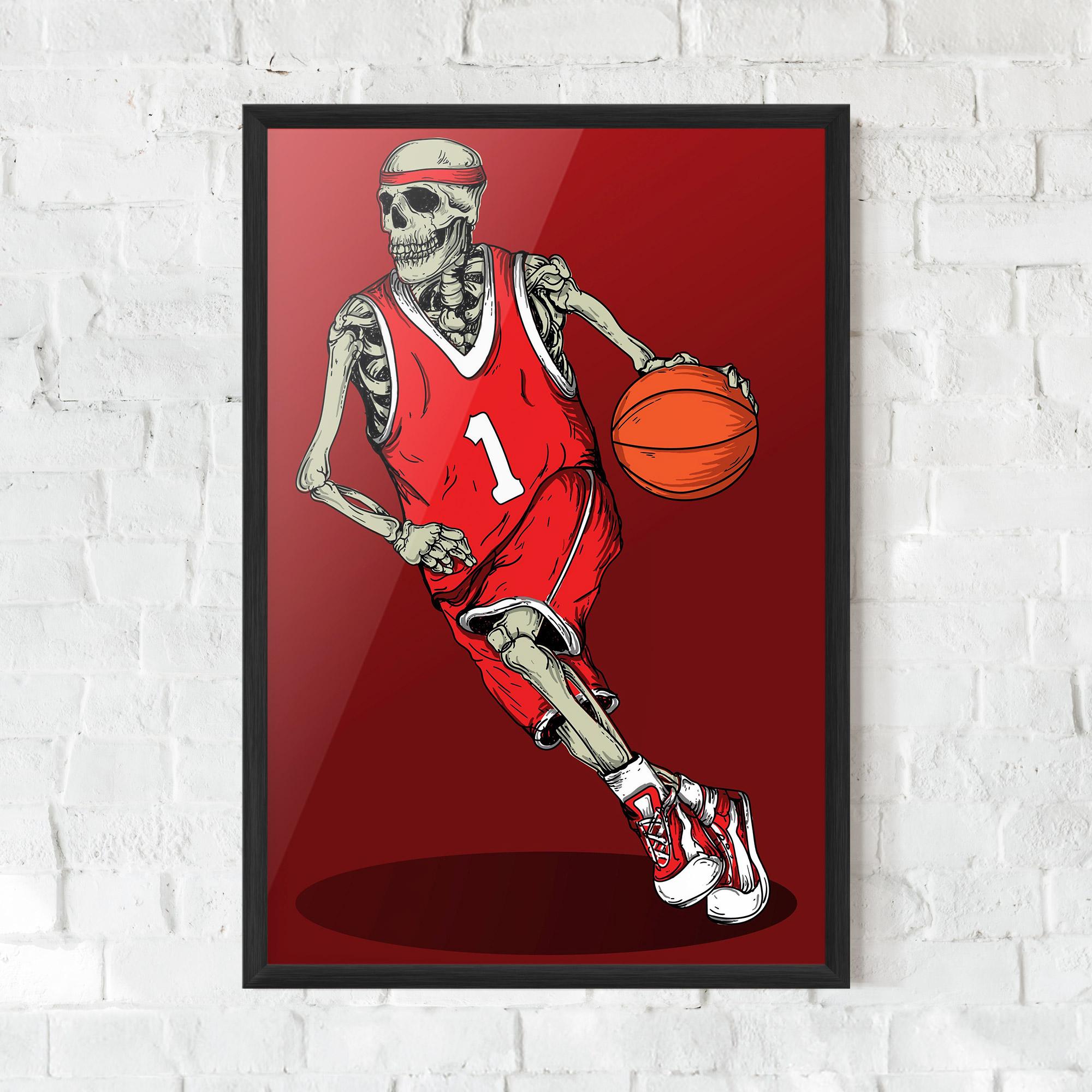 Poster Înrămat Basketball Skull mockup 0