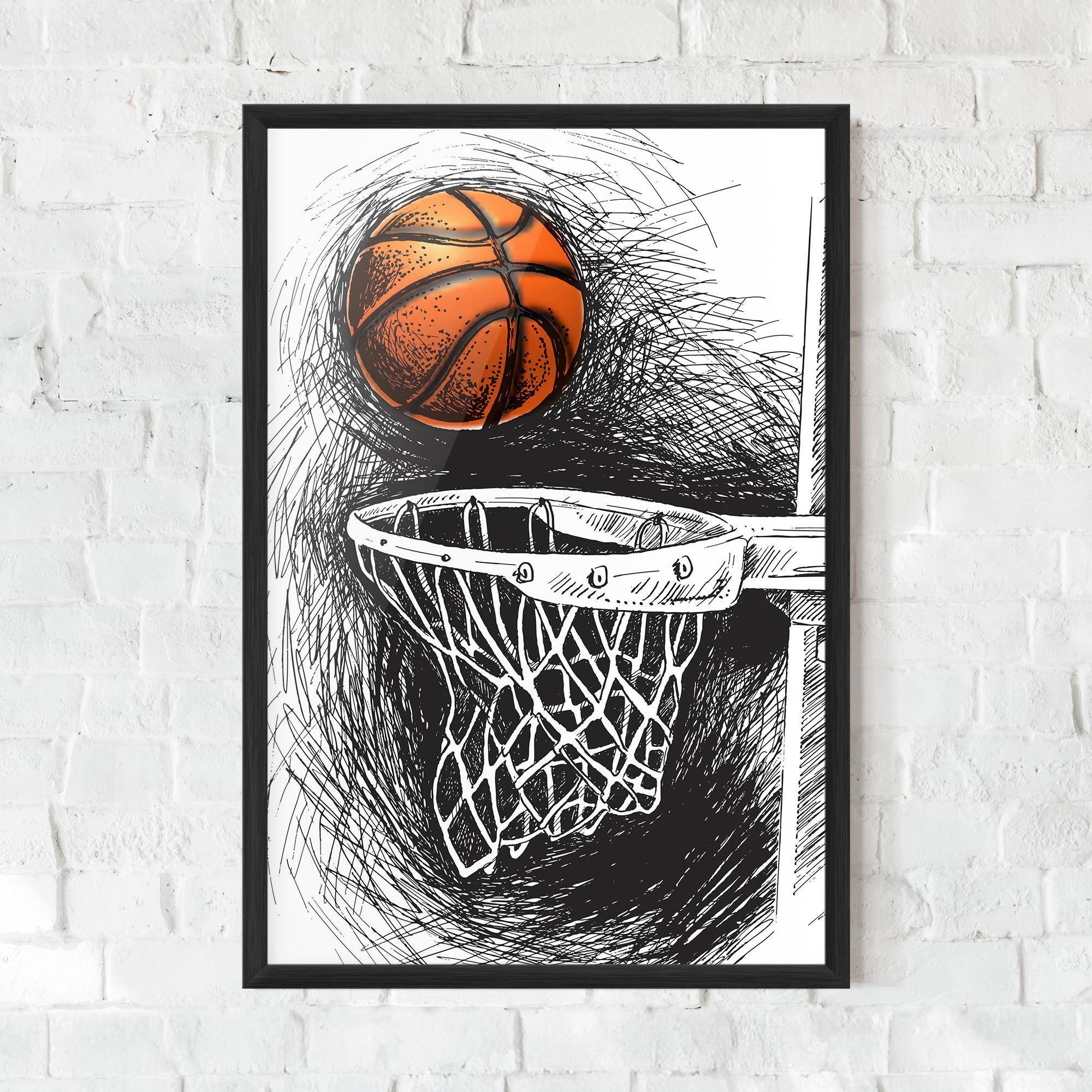Poster Înrămat Grey Line Basket mockup 0