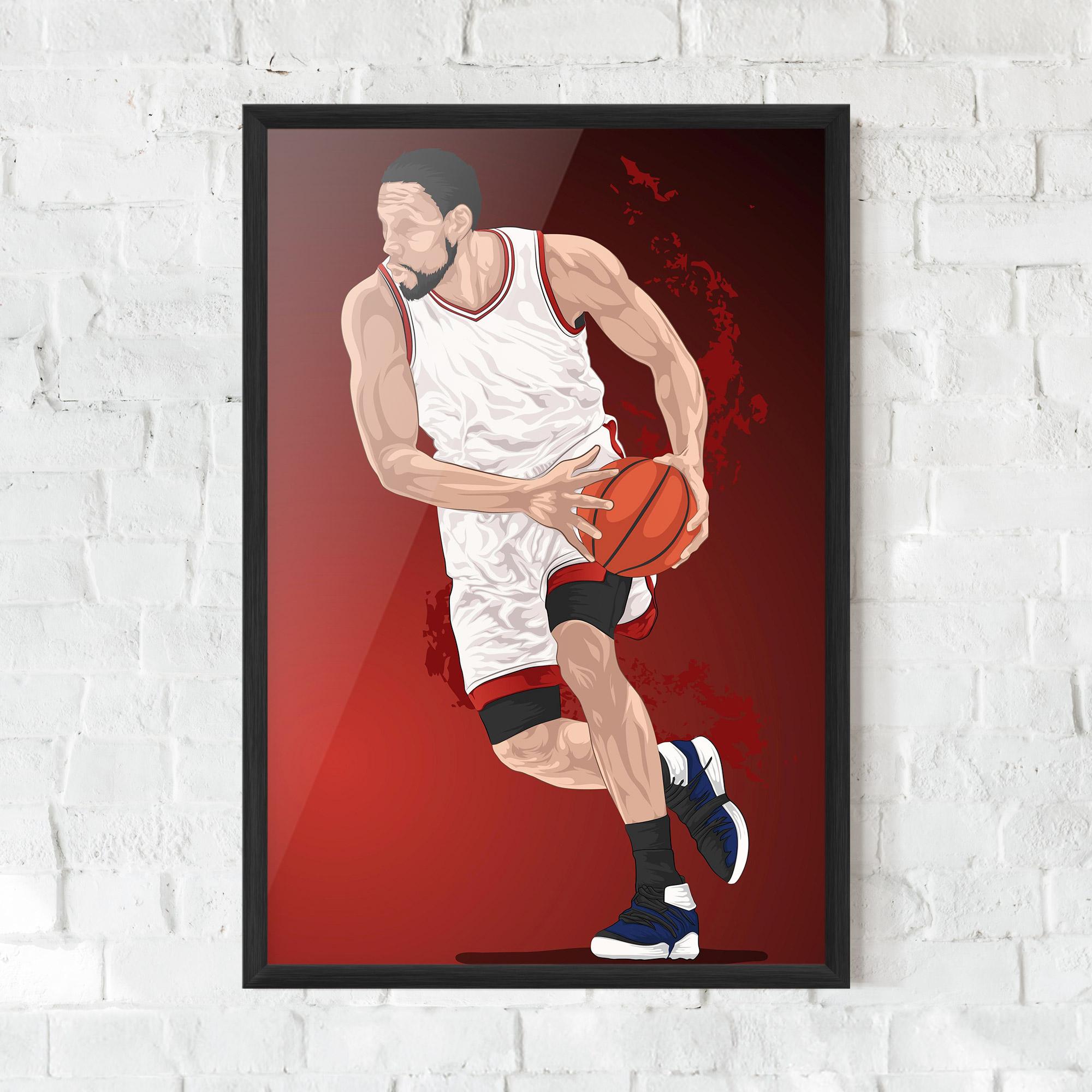 Poster Înrămat Red Fire Basket mockup 0