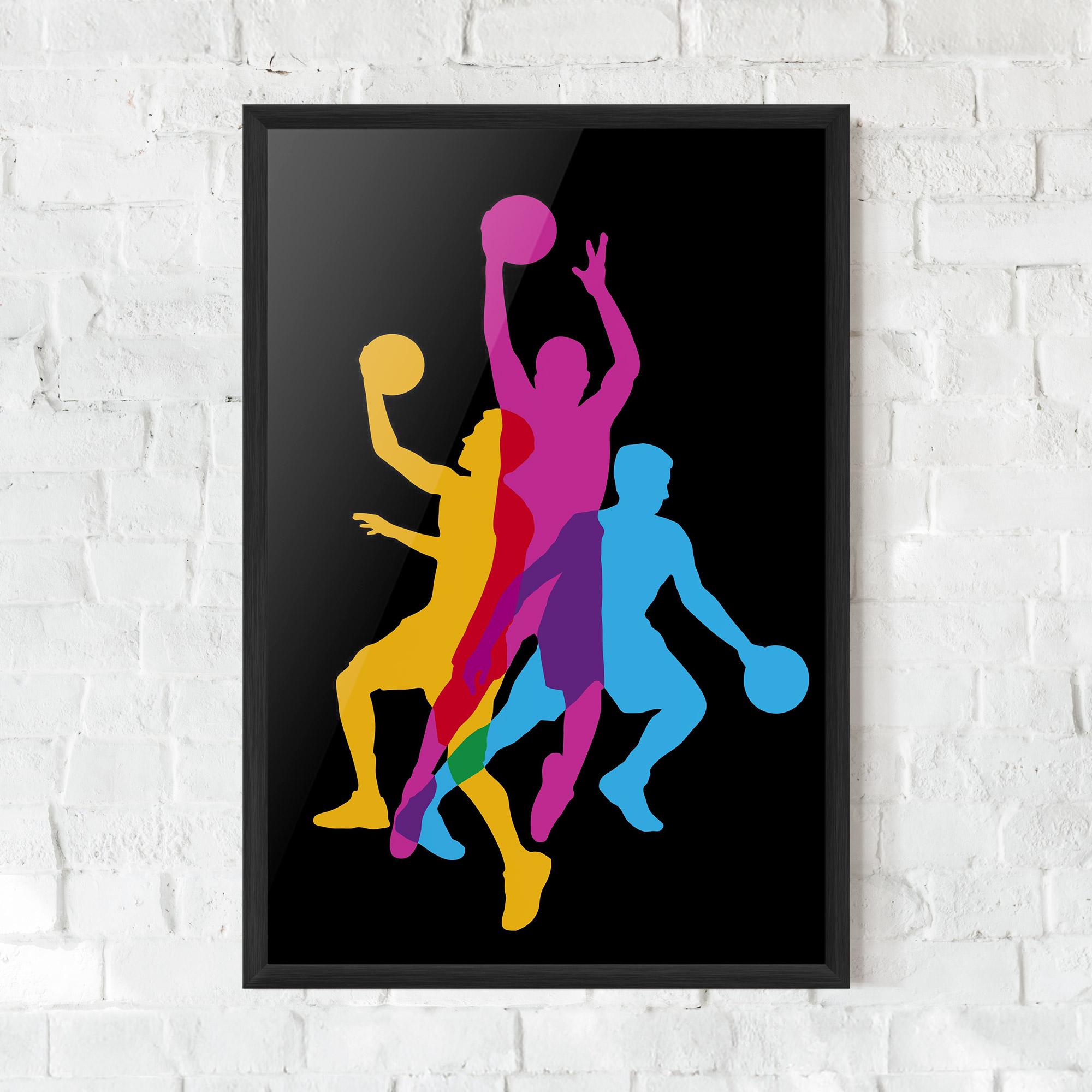 Poster Înrămat Three Basket Players mockup 0