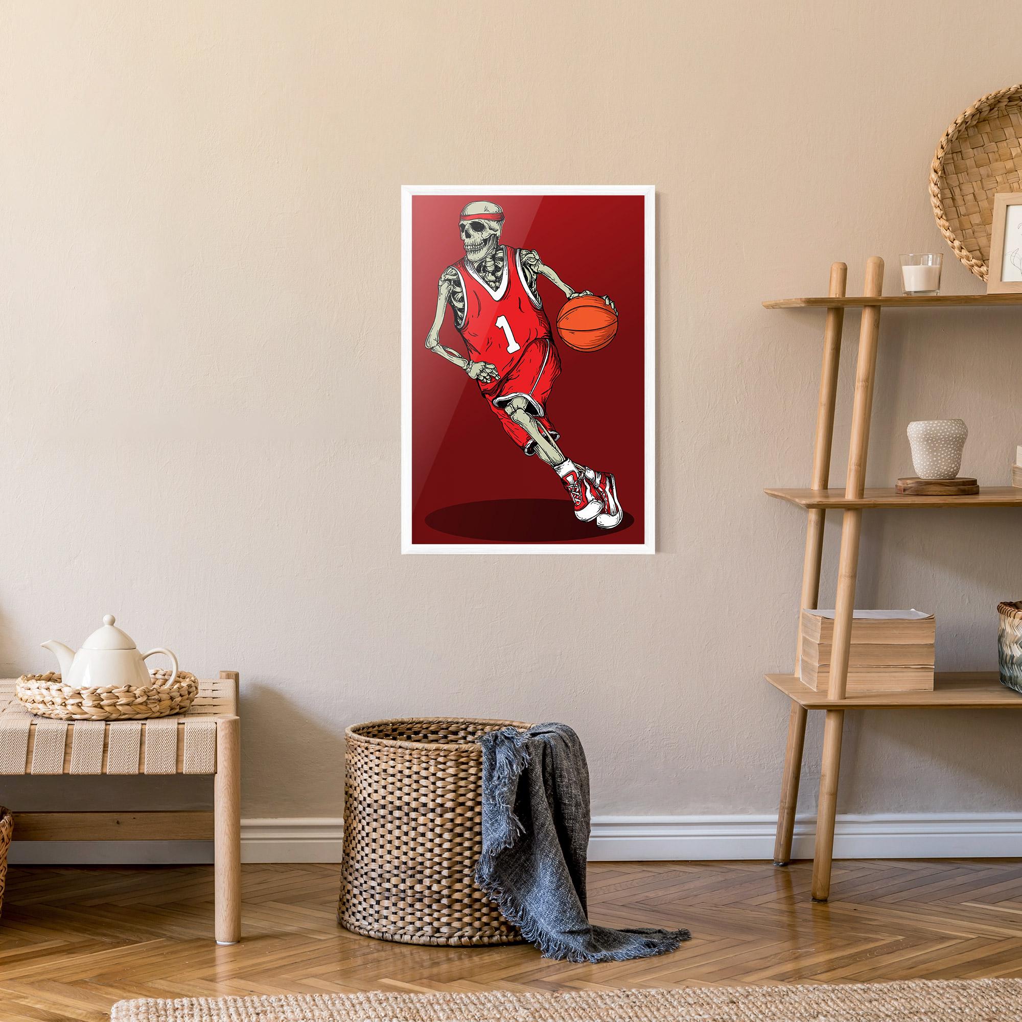Poster Înrămat Basketball Skull mockup 9