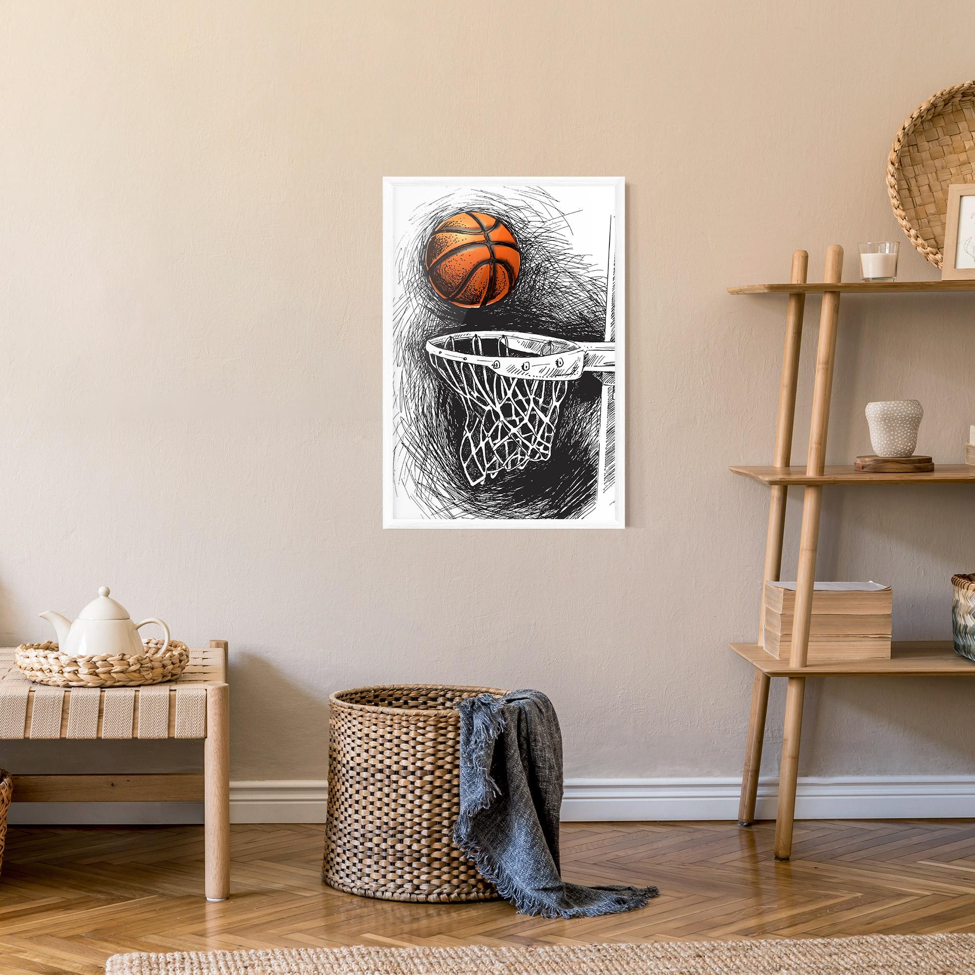 Poster Înrămat Grey Line Basket mockup 9
