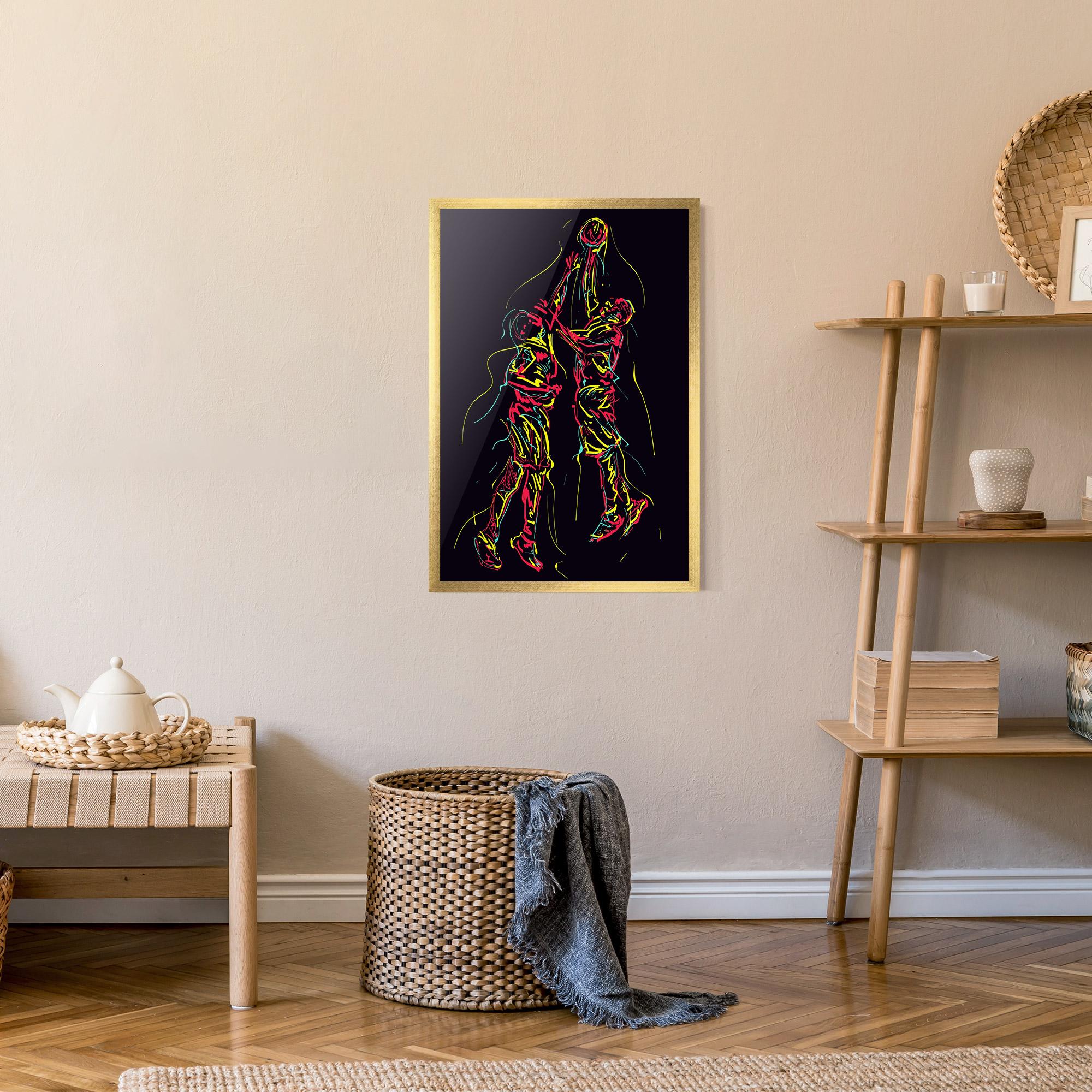 Poster Înrămat Basket Line Jump mockup 9