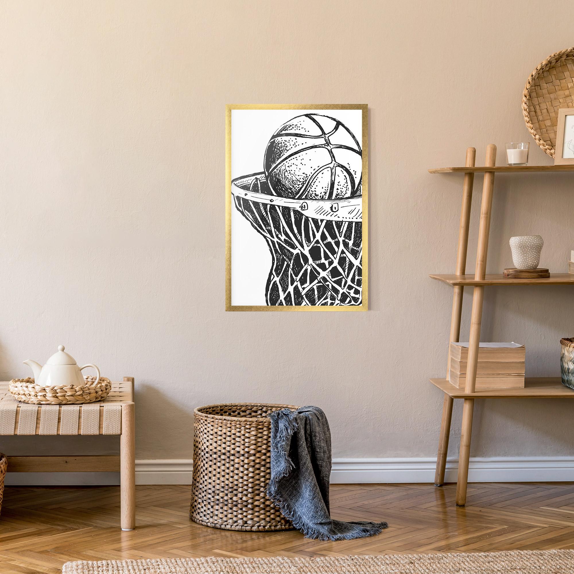 Poster Înrămat Basketball Grey Hoop mockup 9