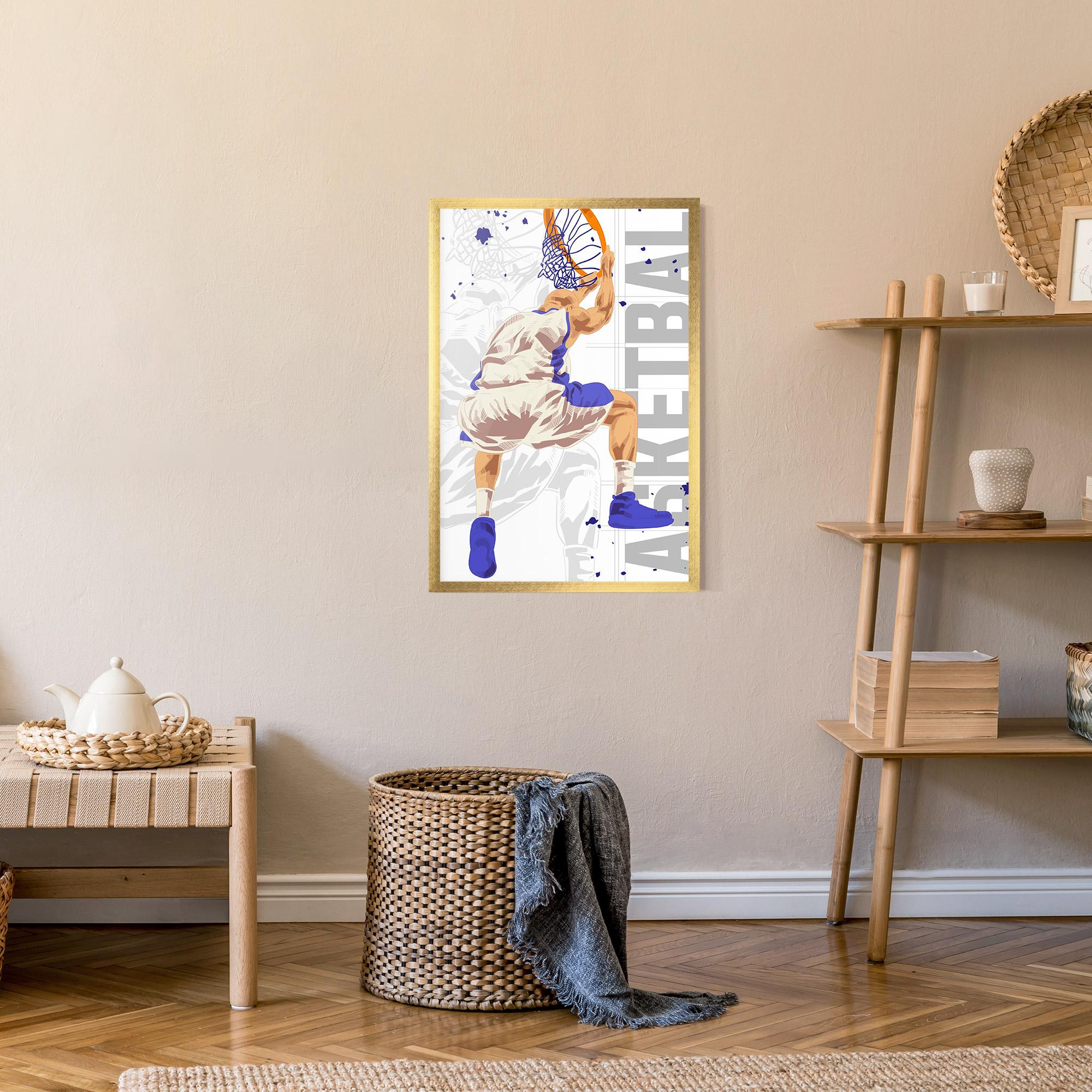 Poster Înrămat Grey Basketball mockup 9